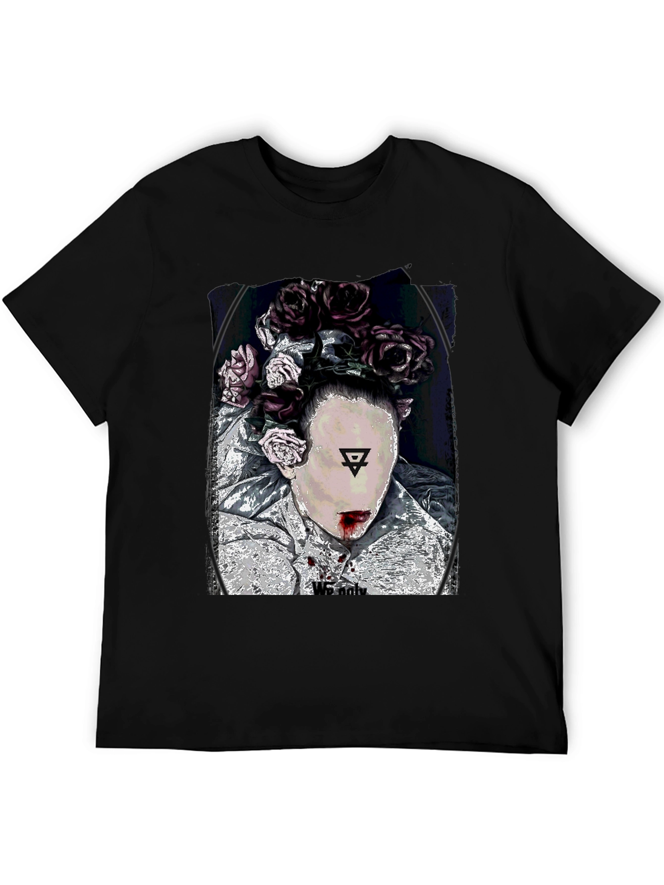 Floral Crown Graphic Black T-Shirt