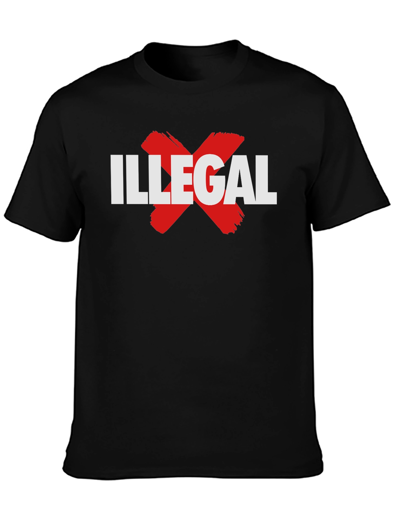 Illegal X Graphic Tee - Black Cotton T-Shirt