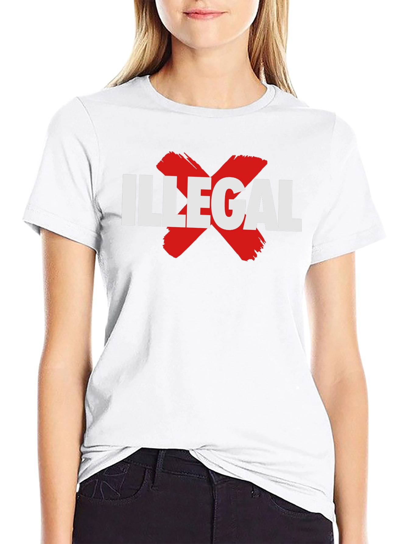 Illegal X Graphic Tee - Black Cotton T-Shirt
