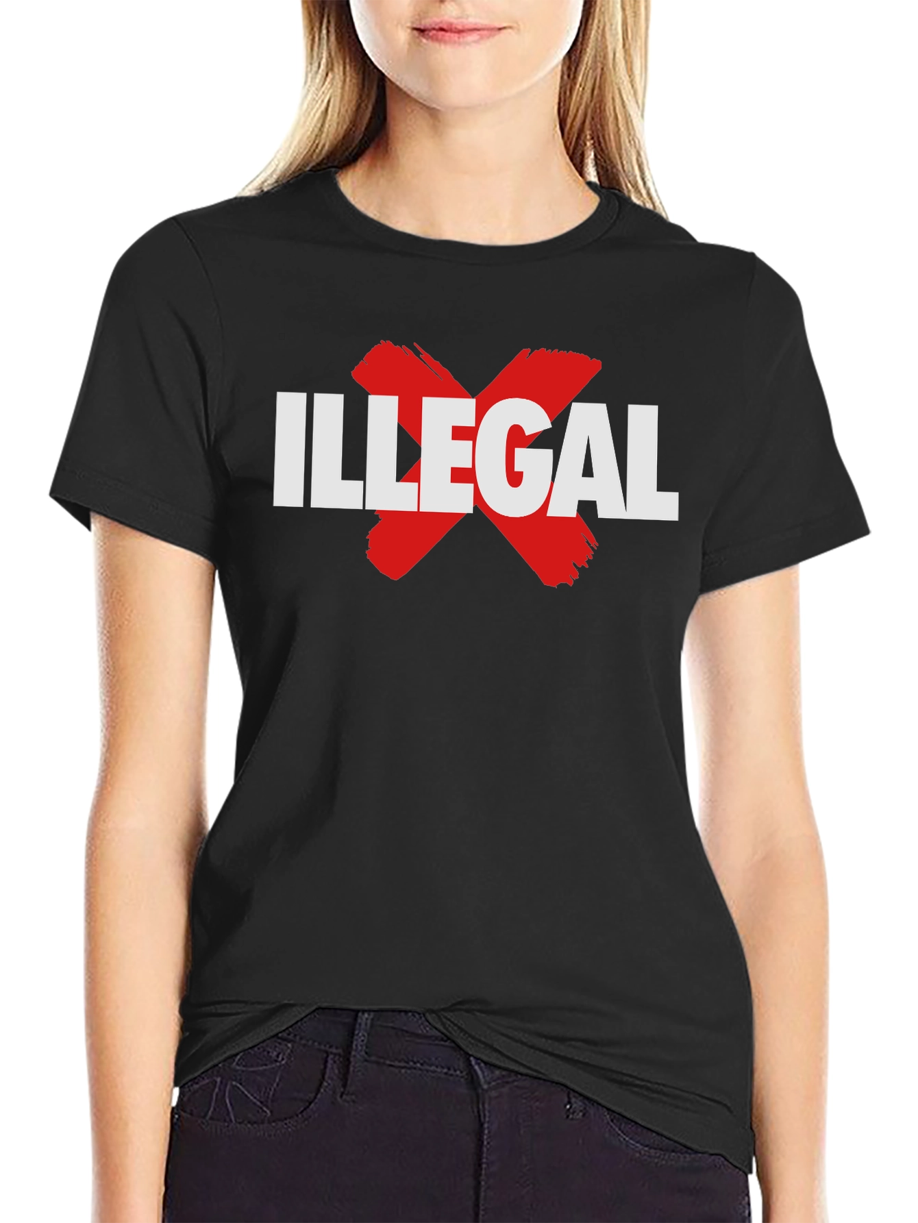 Illegal X Graphic Tee - Black Cotton T-Shirt