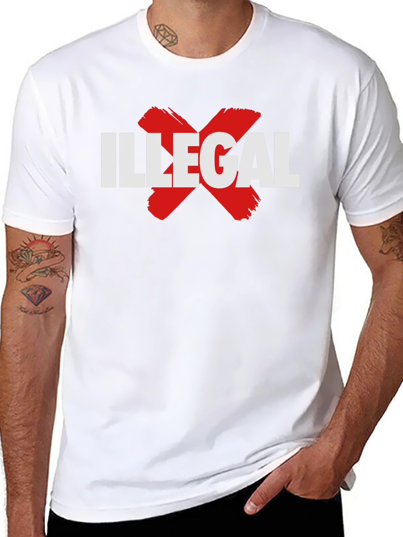 Illegal X Graphic Tee - Black Cotton T-Shirt