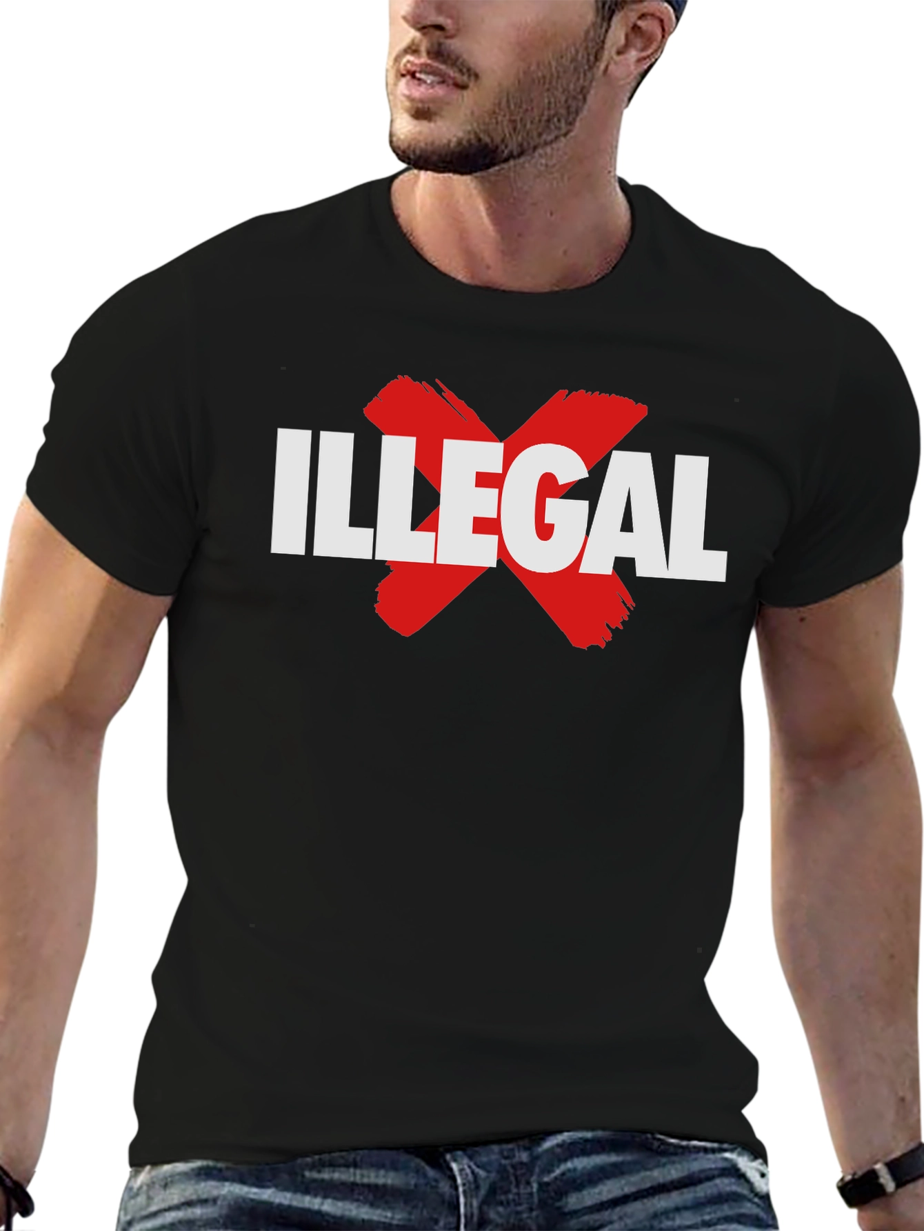 Illegal X Graphic Tee - Black Cotton T-Shirt
