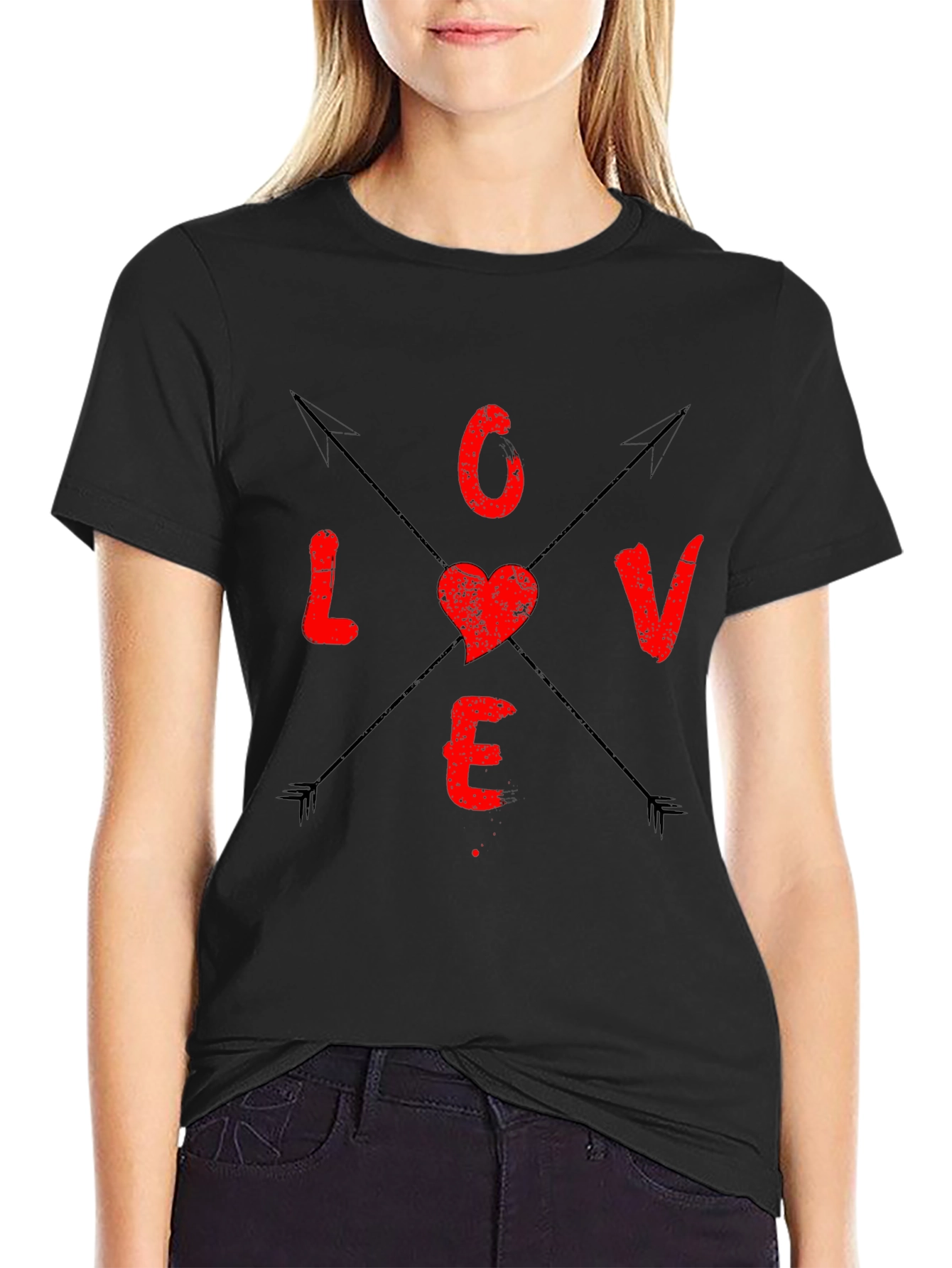Love Arrows Graphic Tee - Black