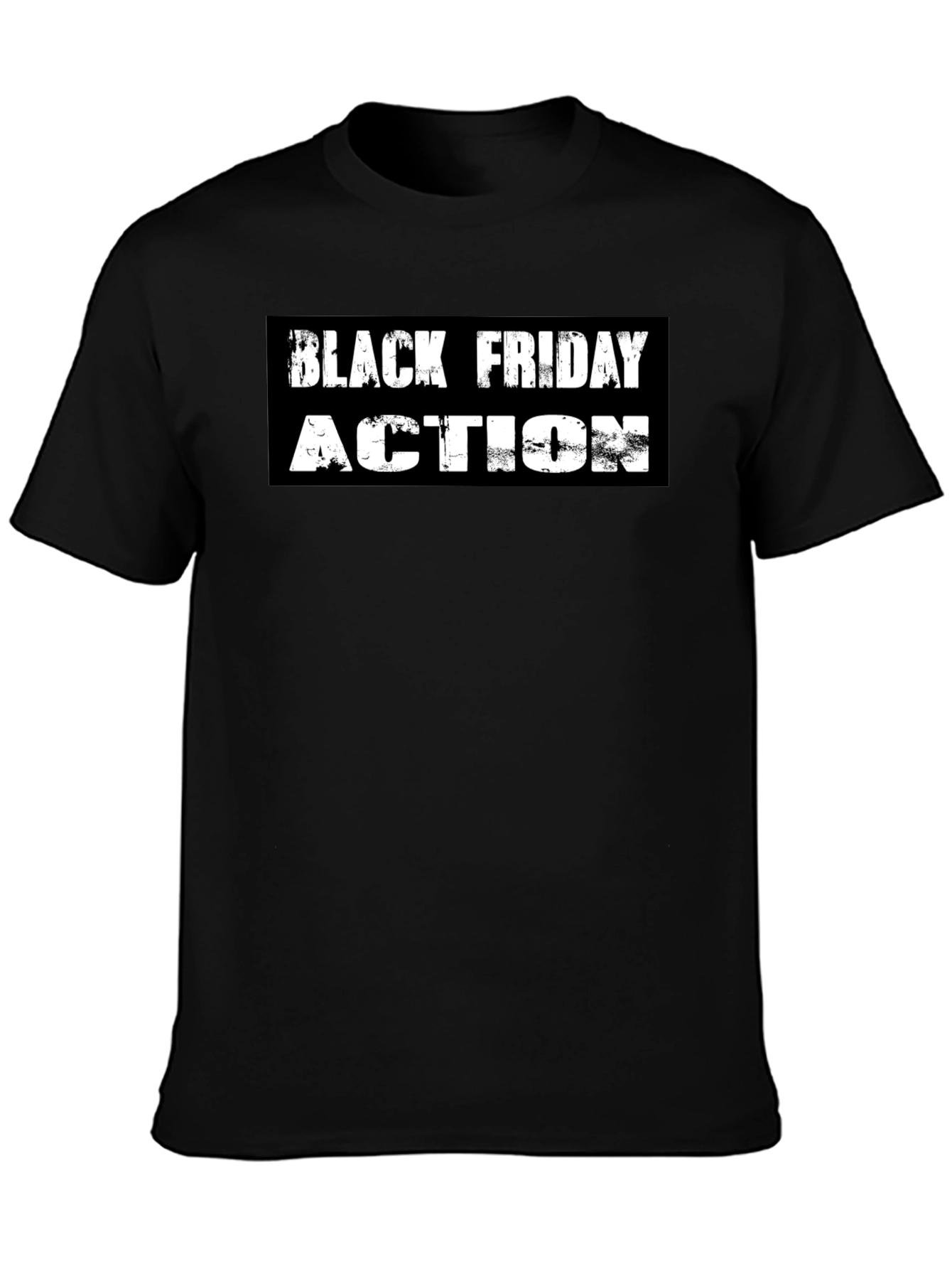 Black Friday Action Graphic Tee - Stylish Black T-Shirt