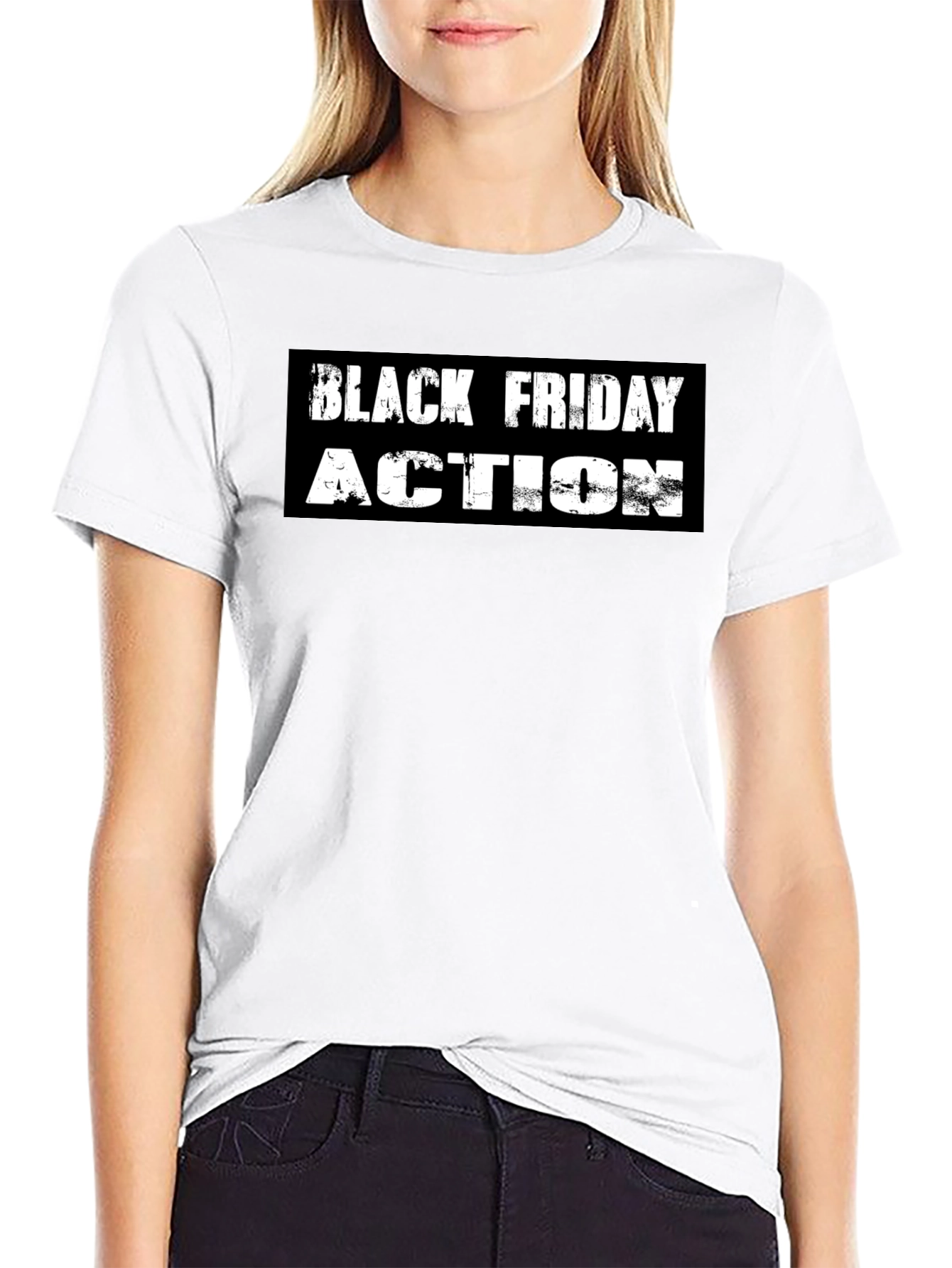 Black Friday Action Graphic Tee - Stylish Black T-Shirt