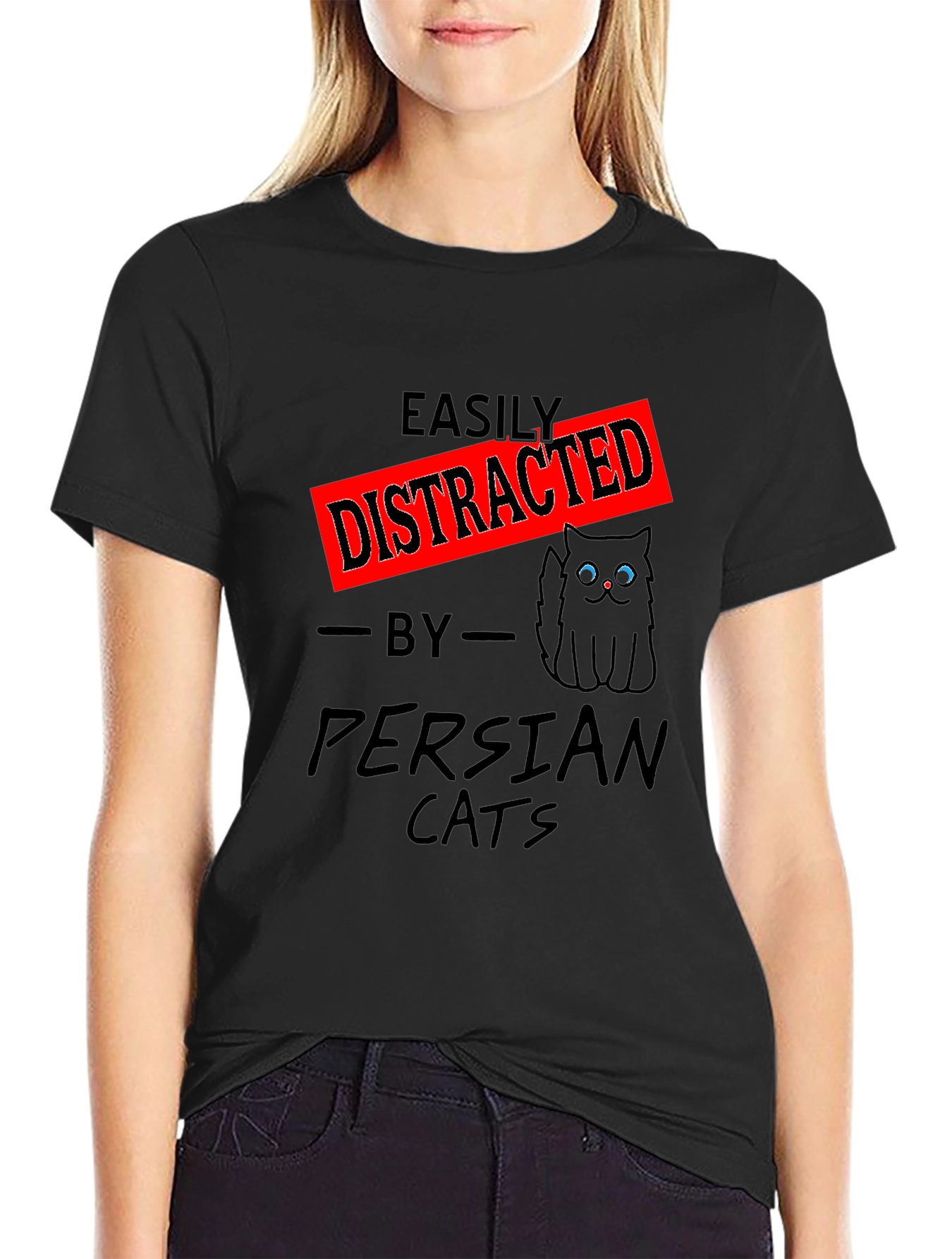 Easily Distracted by Persian Cats Graphic T-Shirt