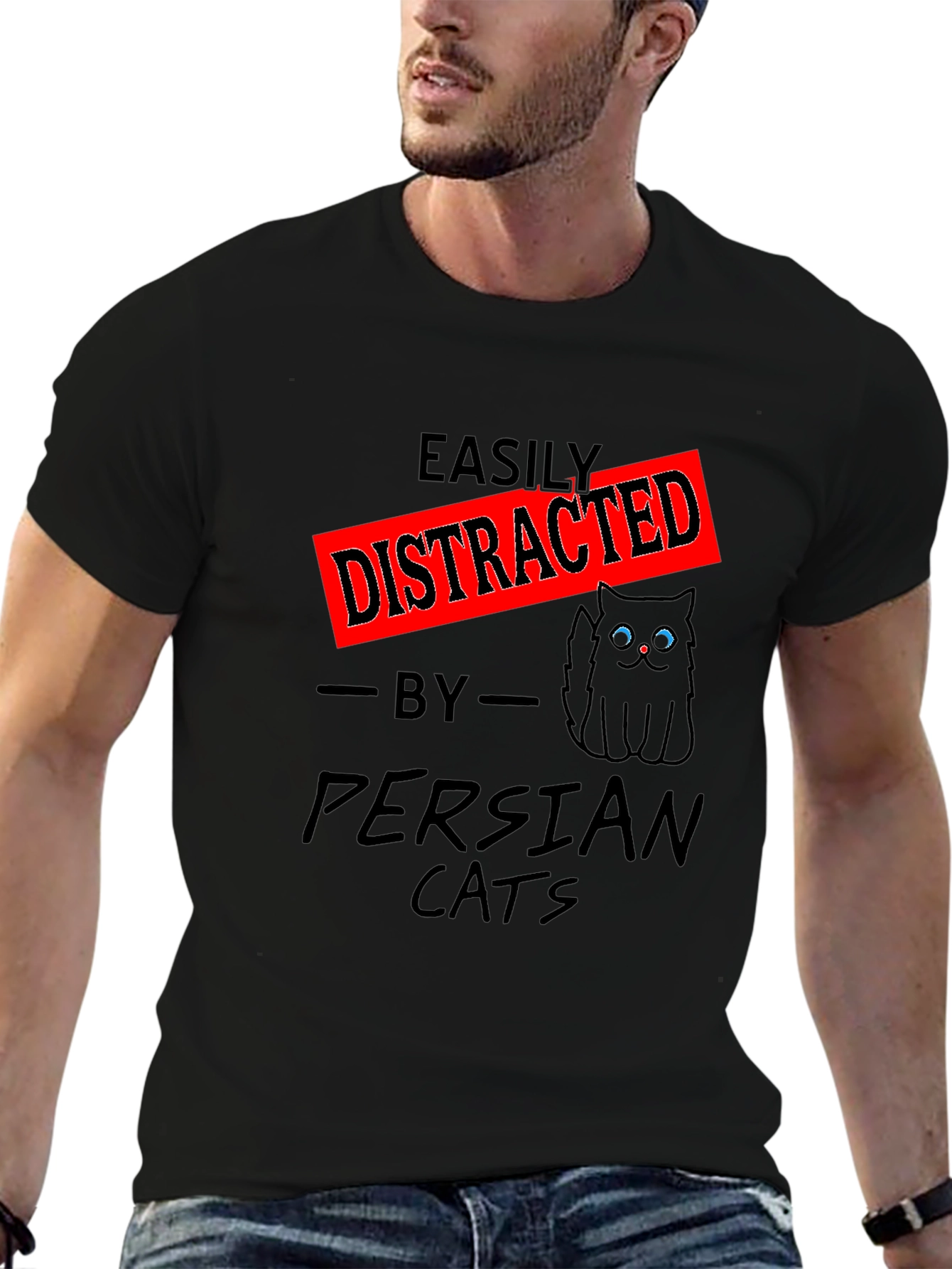 Easily Distracted by Persian Cats Graphic T-Shirt