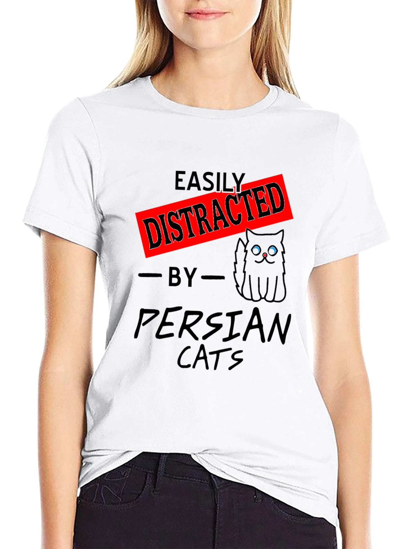 Easily Distracted by Persian Cats Graphic T-Shirt
