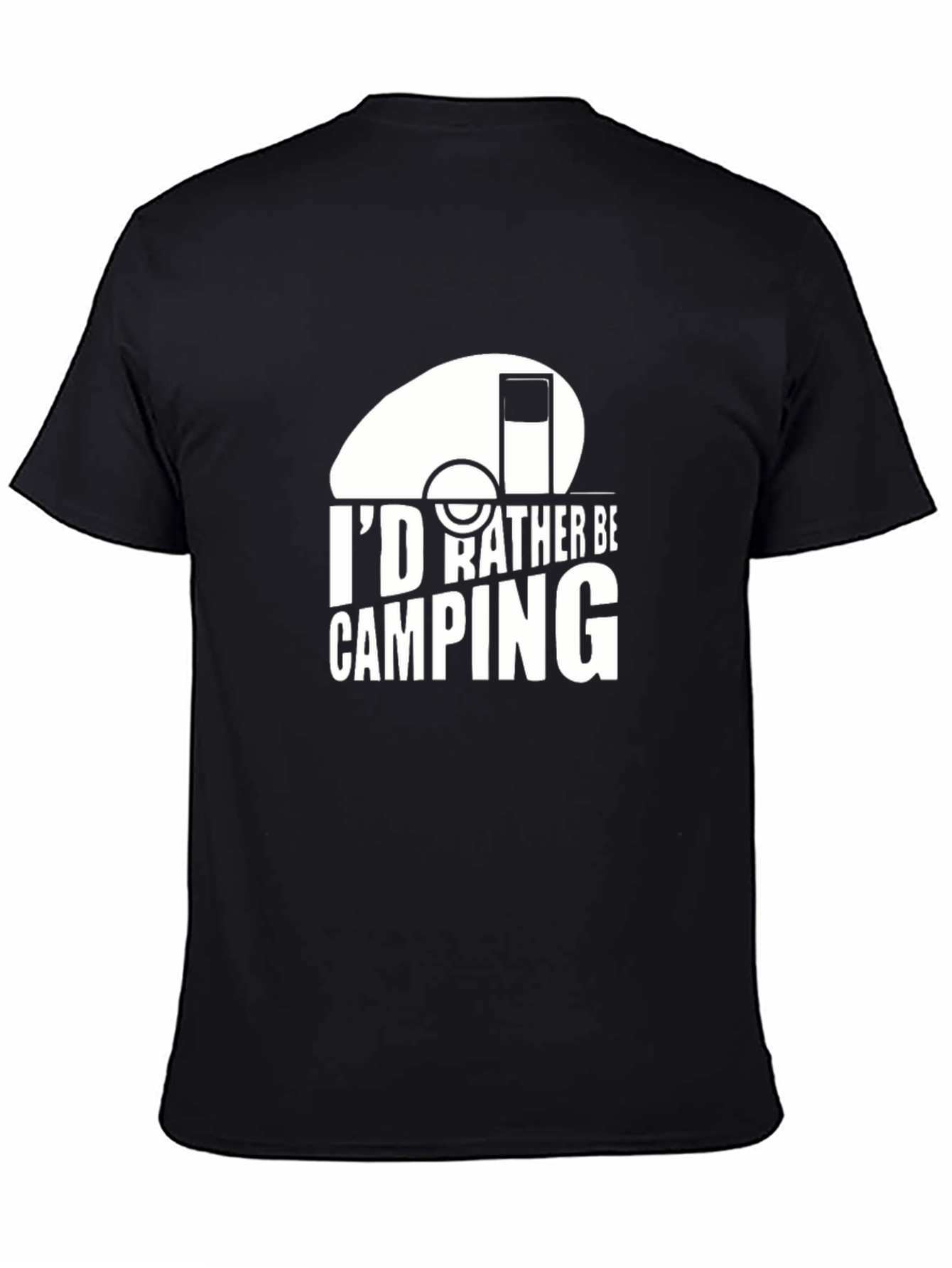 Id Rather Be Camping Black Graphic T-Shirt