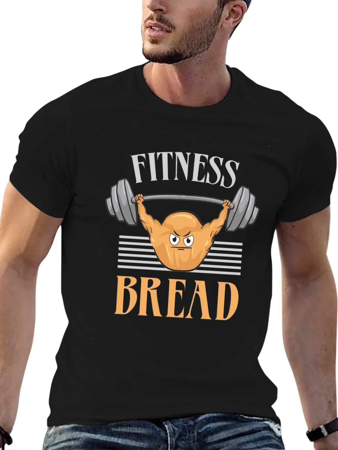Fitness Bread Graphic Tee - Workout Humor