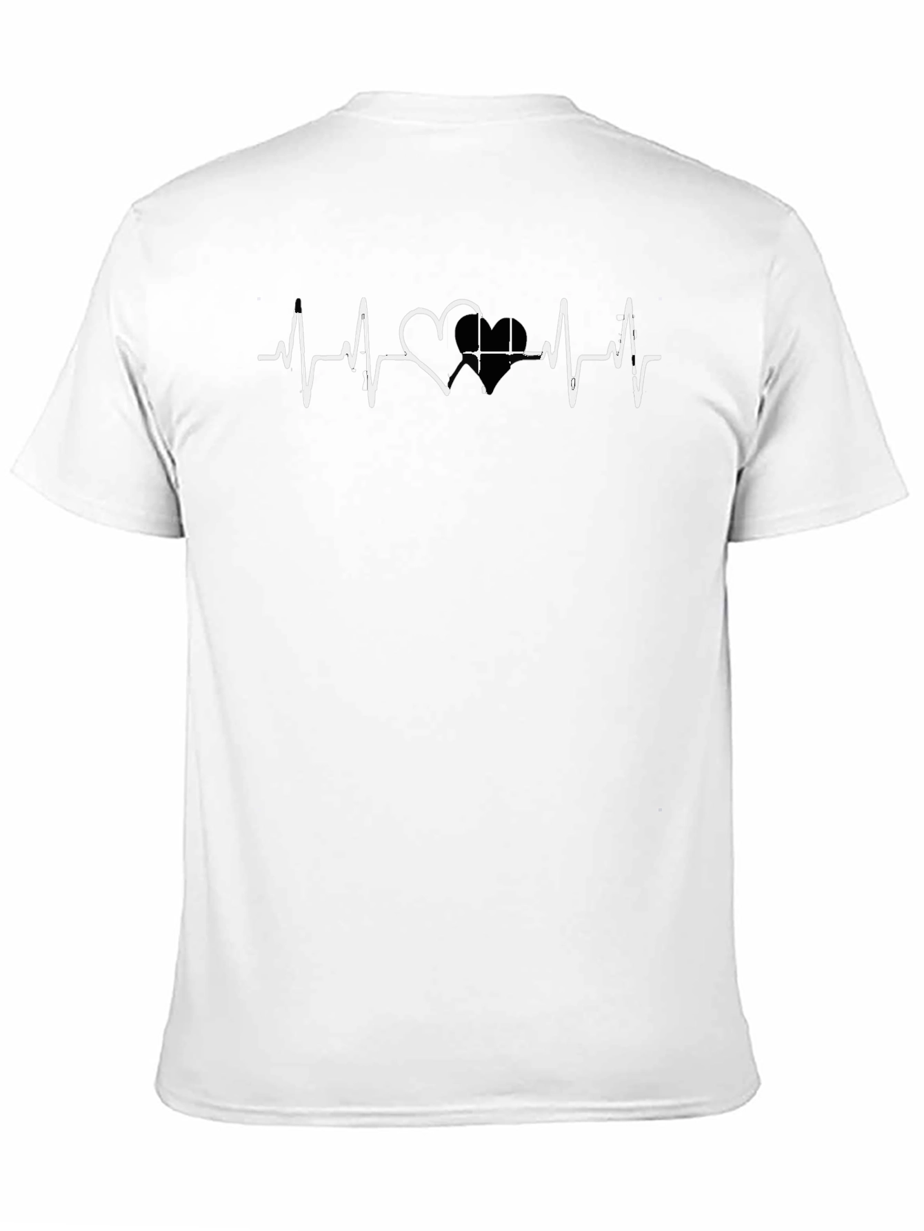 Heartbeat Love Graphic Tee - Black Cotton Casual