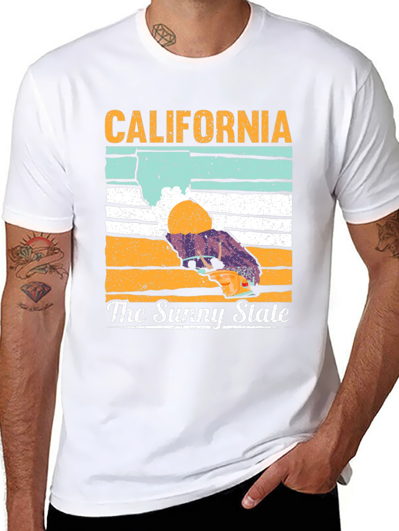 California The Sunny State Black T-Shirt