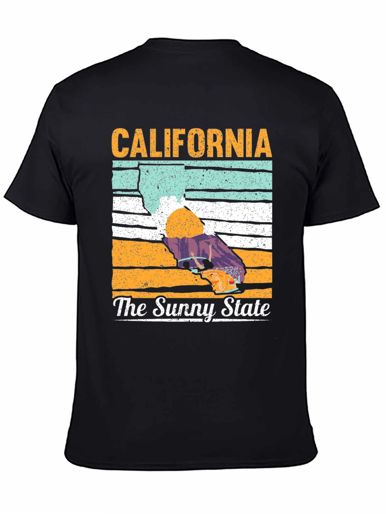 California The Sunny State Black T-Shirt