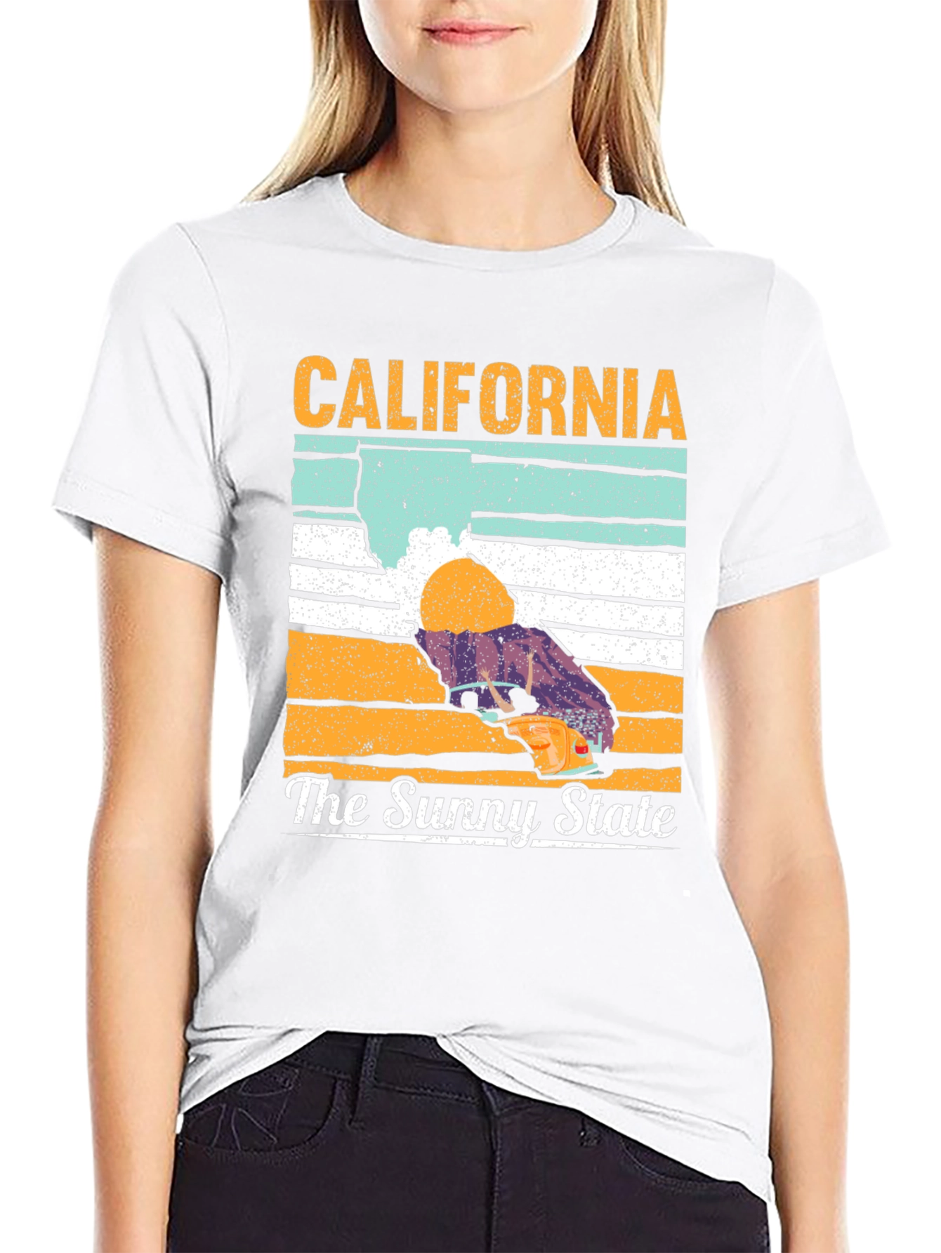 California The Sunny State Black T-Shirt
