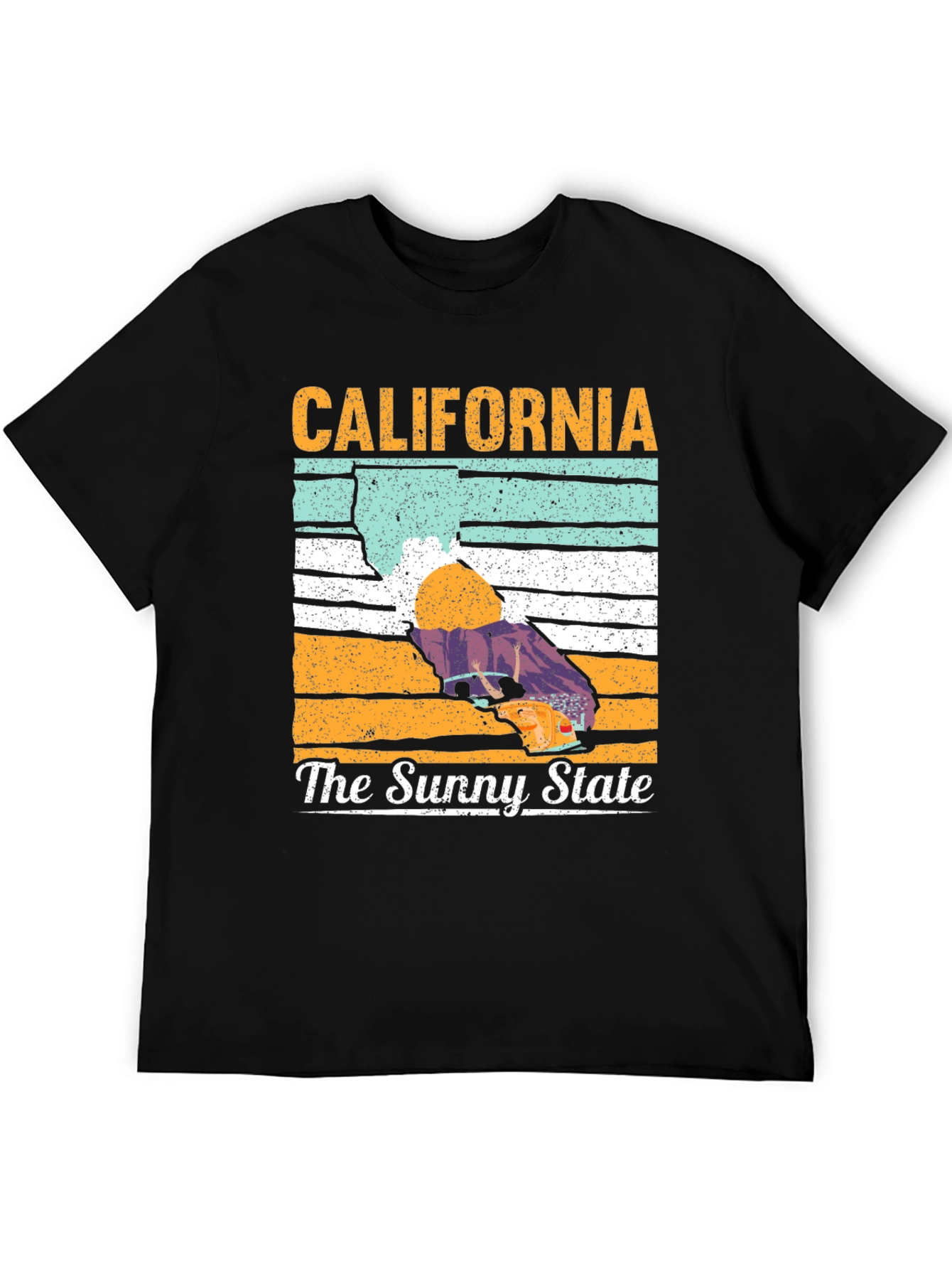 California The Sunny State Black T-Shirt
