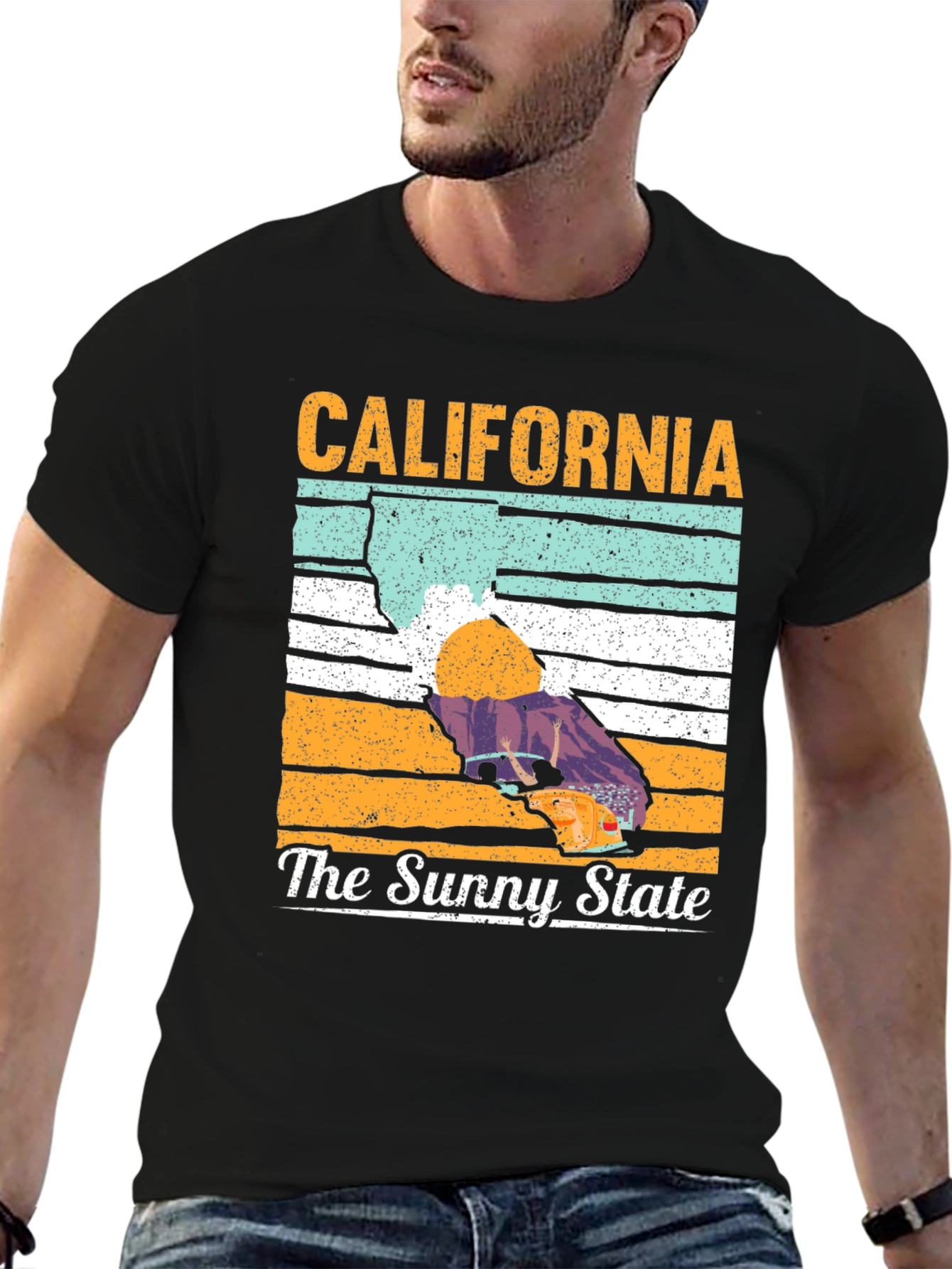 California The Sunny State Black T-Shirt