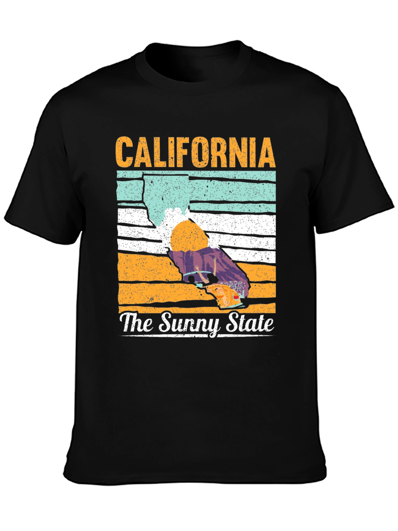 California The Sunny State Black T-Shirt
