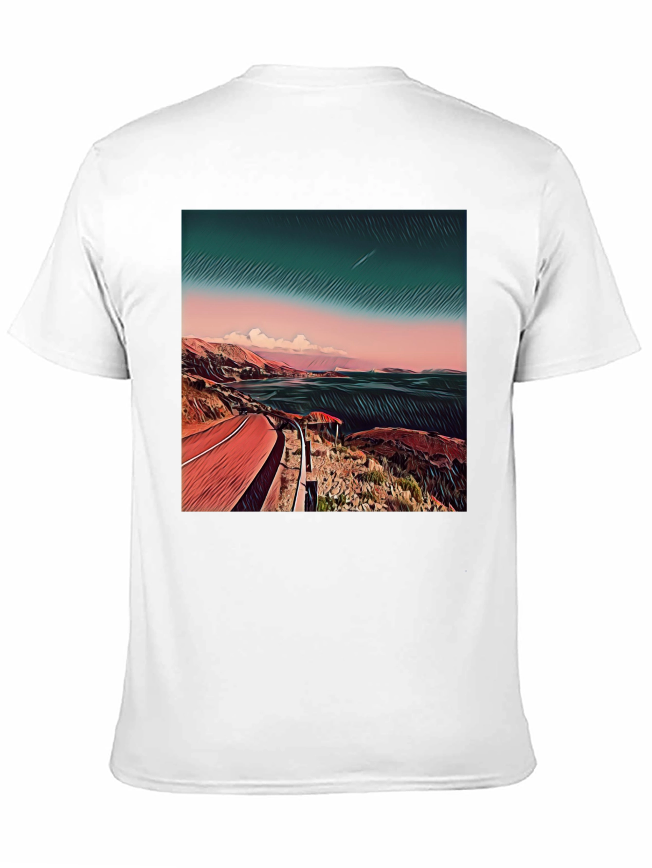 Coastal Road Graphic Tee - Mens Black T-Shirt