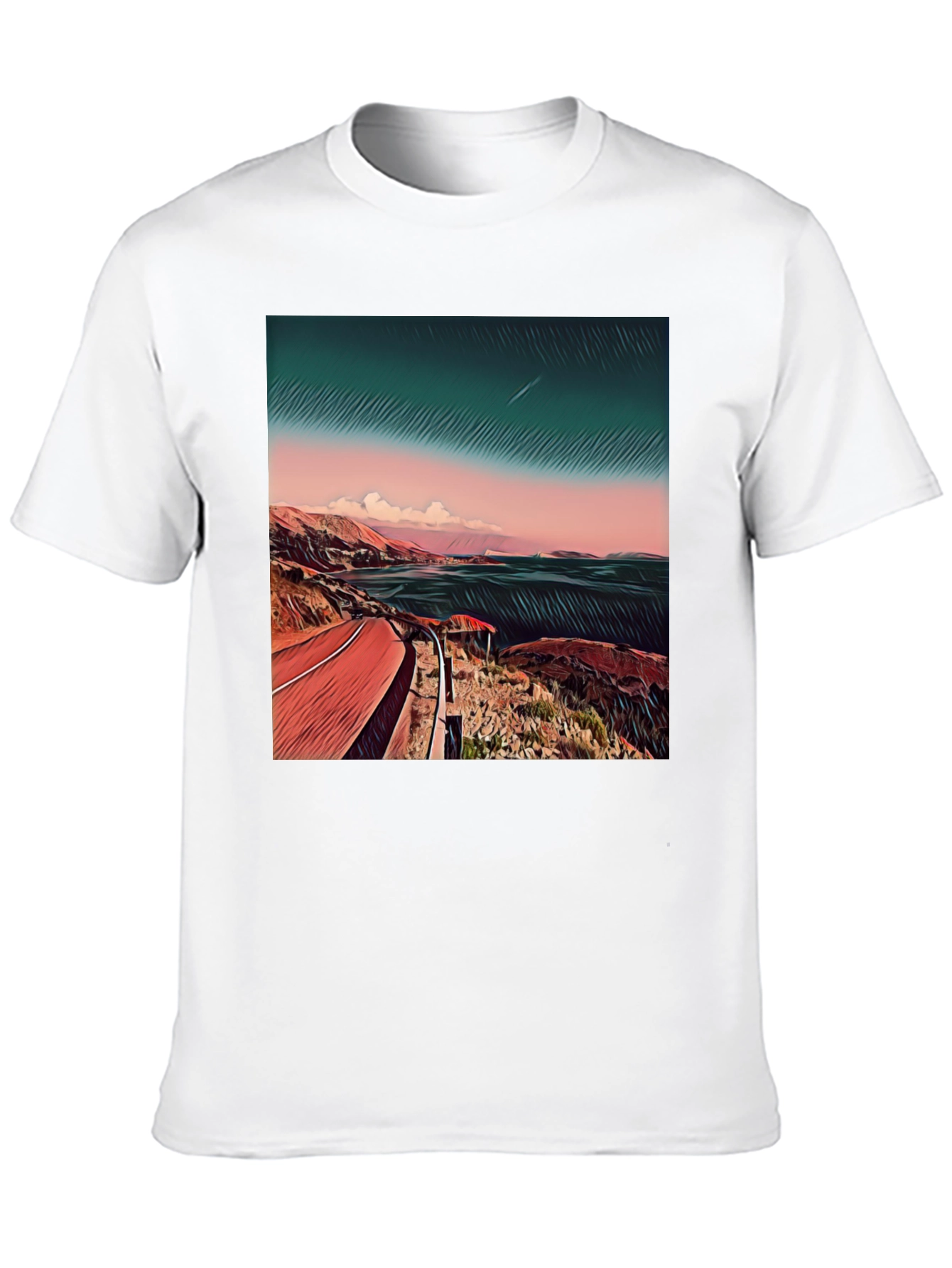Coastal Road Graphic Tee - Mens Black T-Shirt