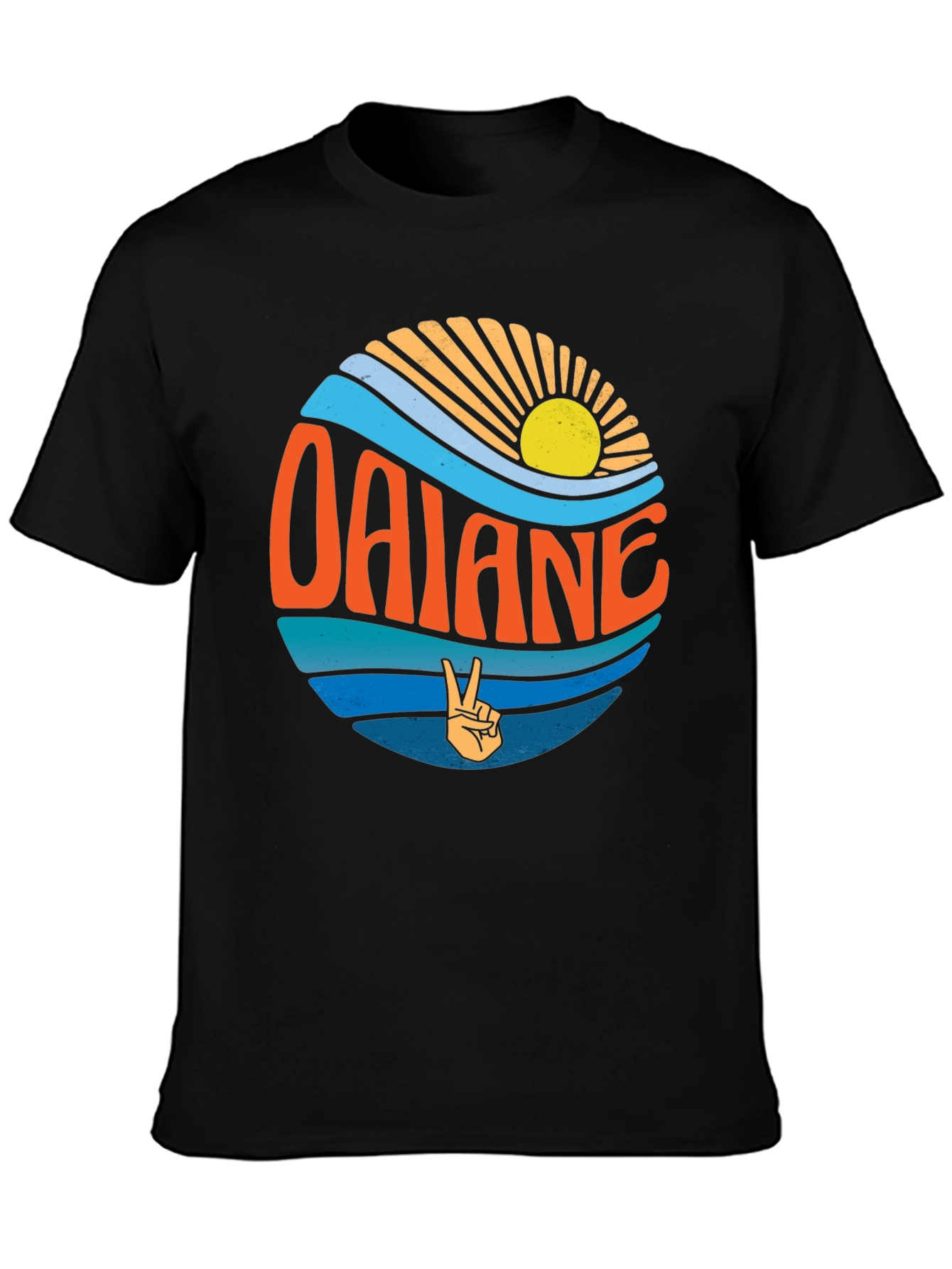 Retro Oalane Circle Graphic T-Shirt