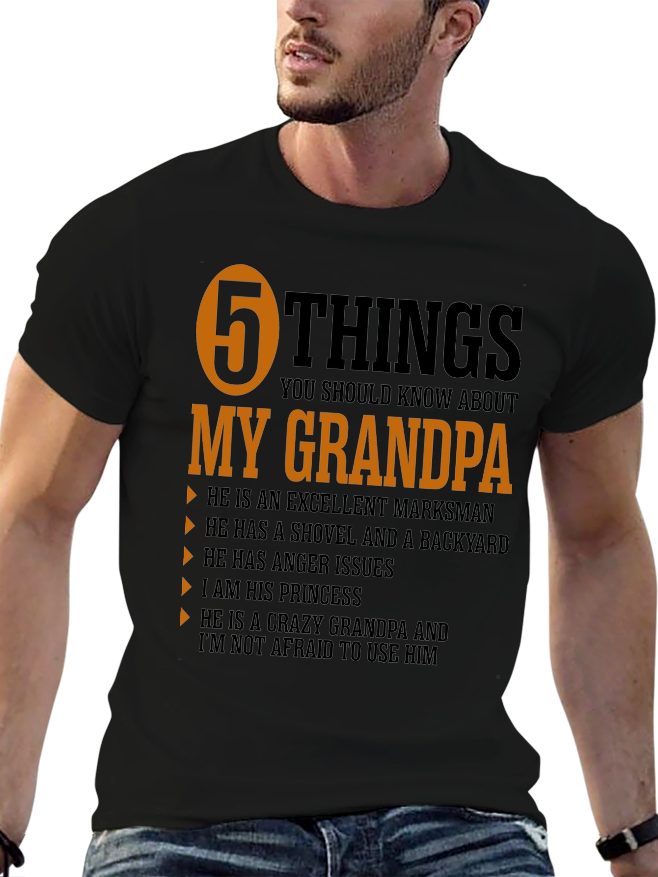 5 Things My Grandpa T-Shirt - Novelty Grandfather Tee