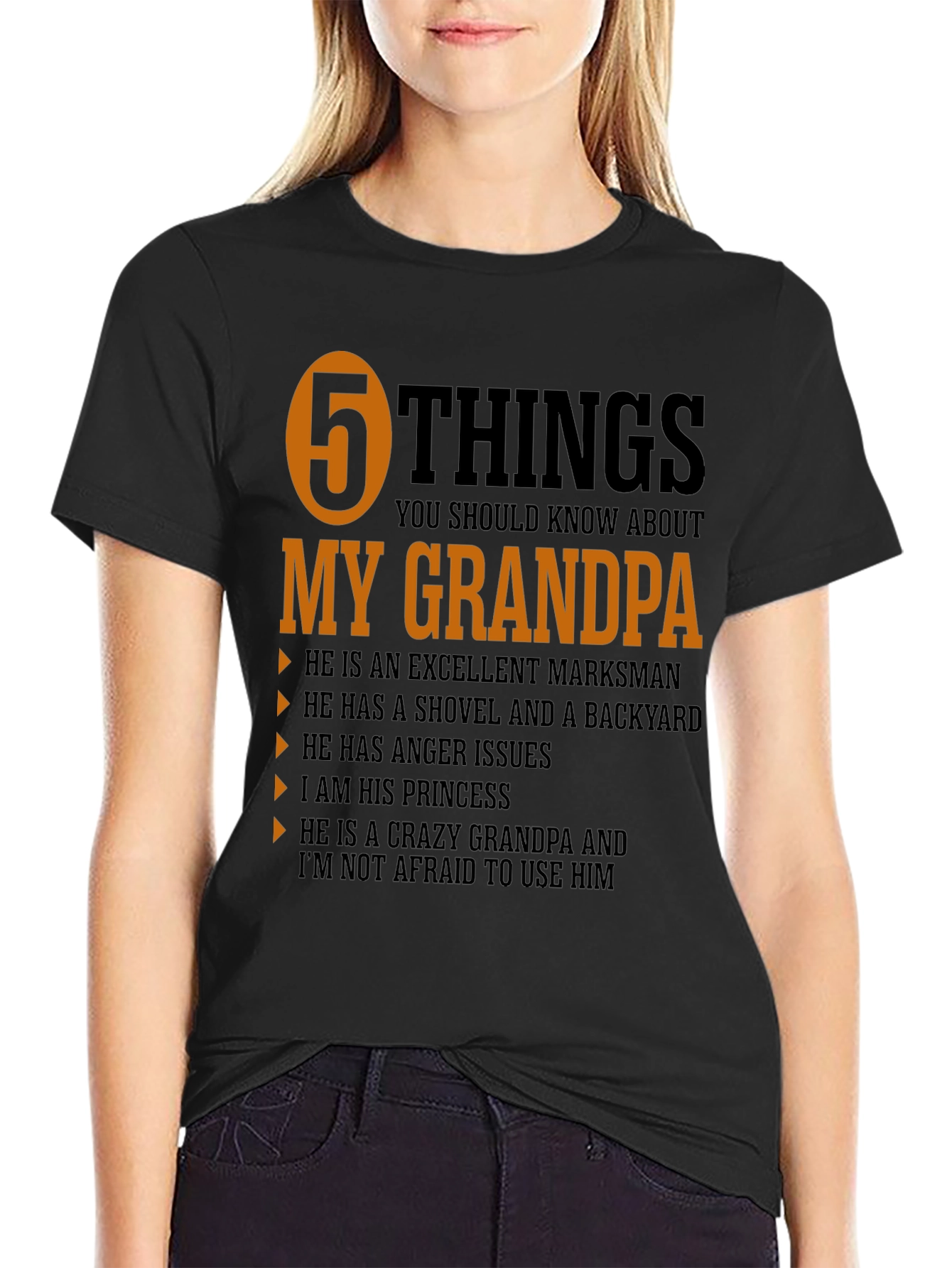 5 Things My Grandpa T-Shirt - Novelty Grandfather Tee