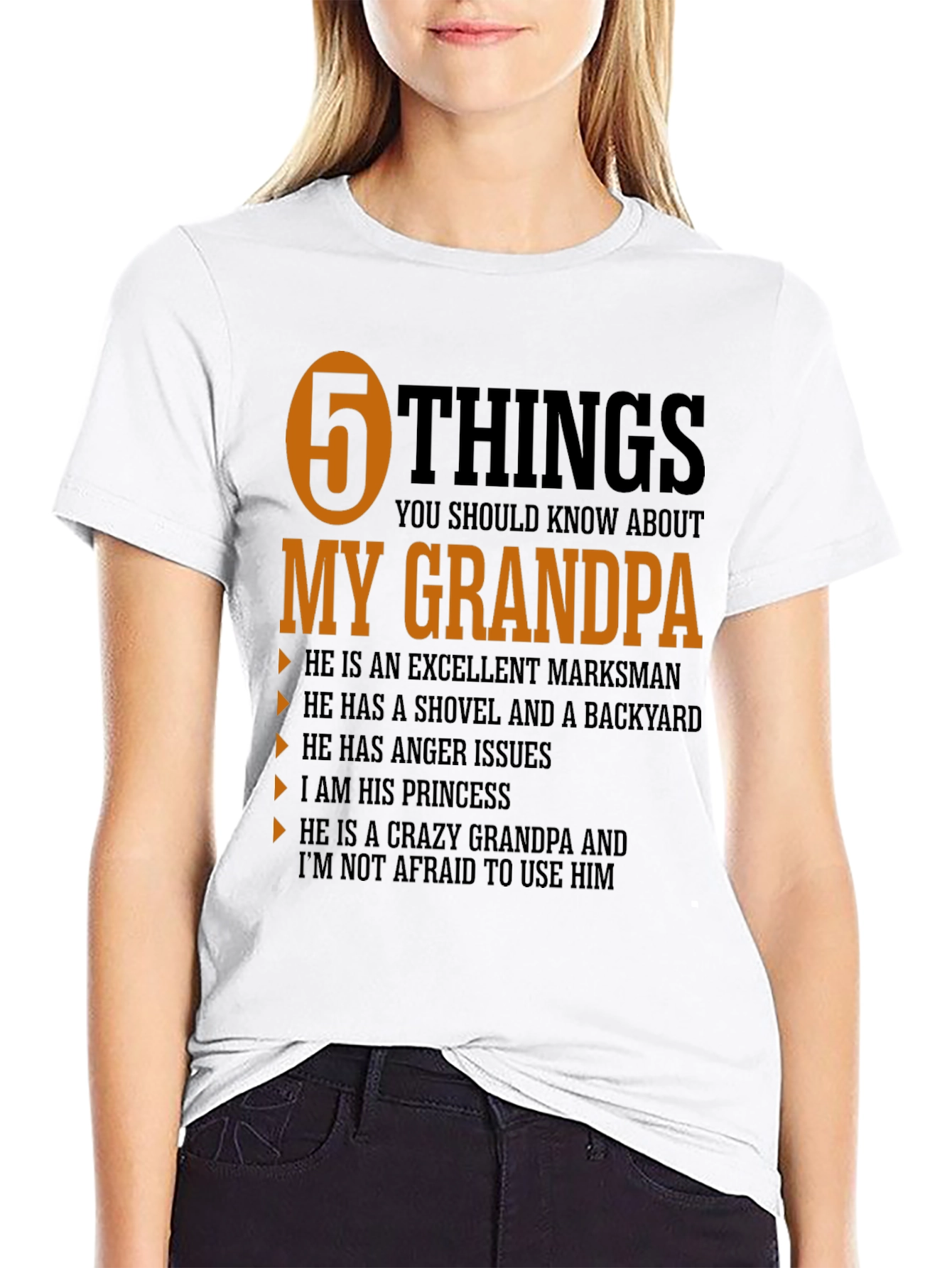 5 Things My Grandpa T-Shirt - Novelty Grandfather Tee
