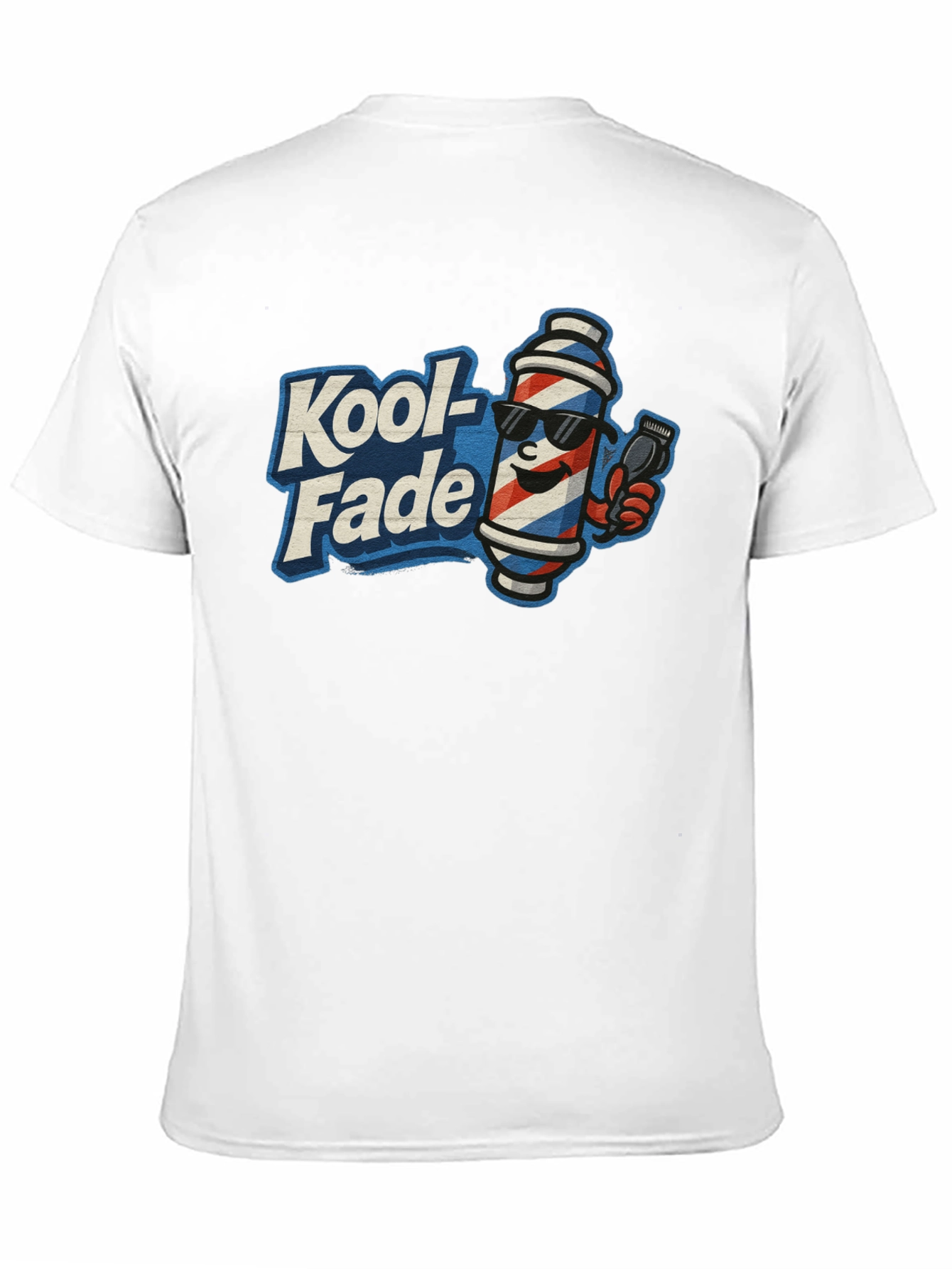 Kool-Fade Barber T-Shirt - Cool Barber Pole Design