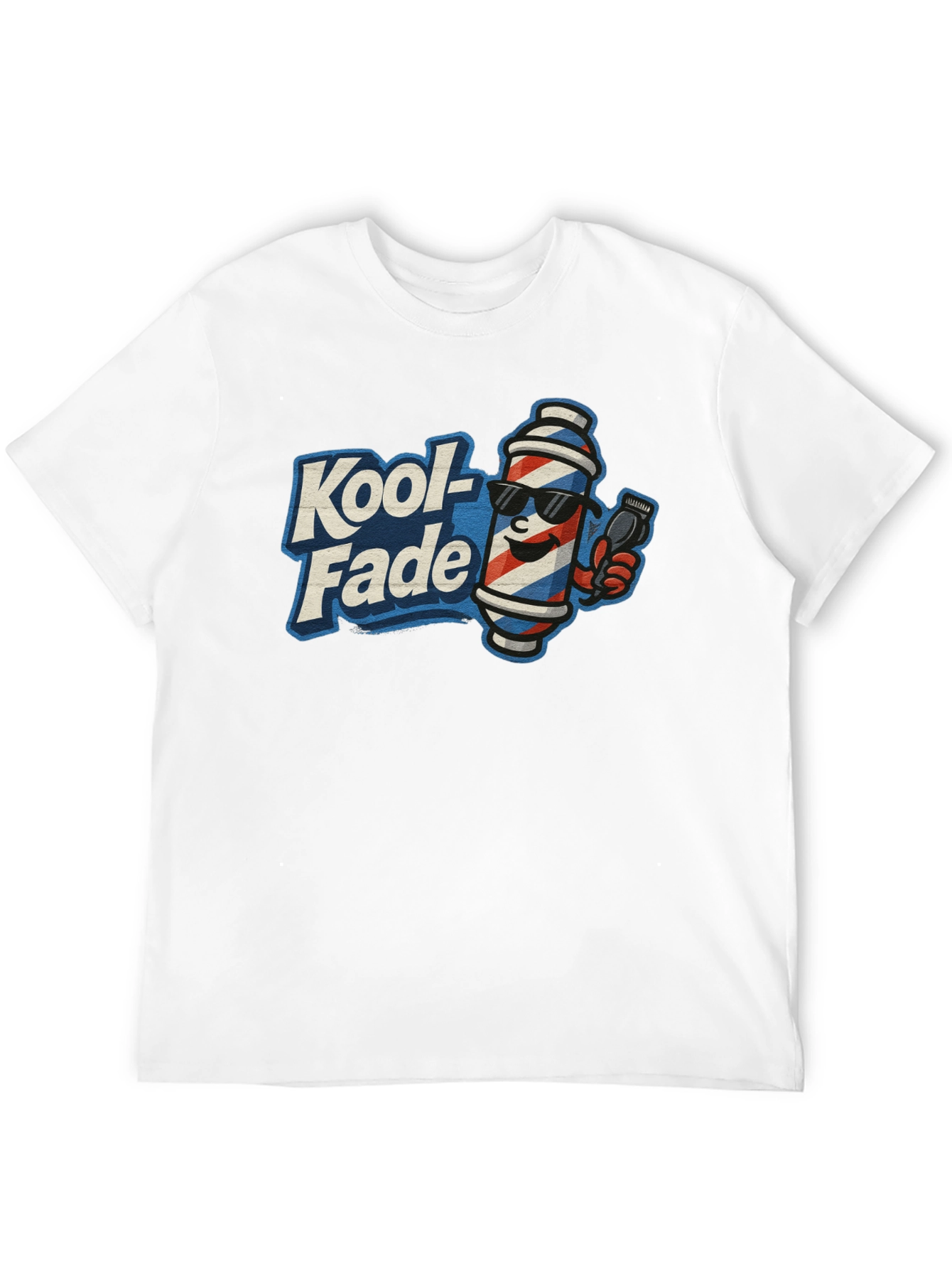 Kool-Fade Barber T-Shirt - Cool Barber Pole Design