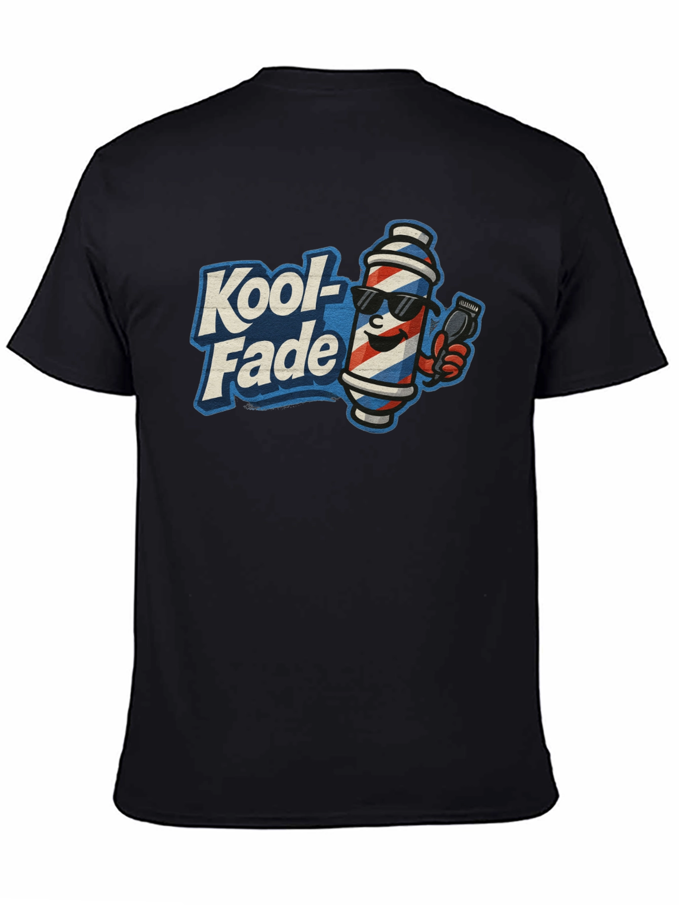 Kool-Fade Barber T-Shirt - Cool Barber Pole Design