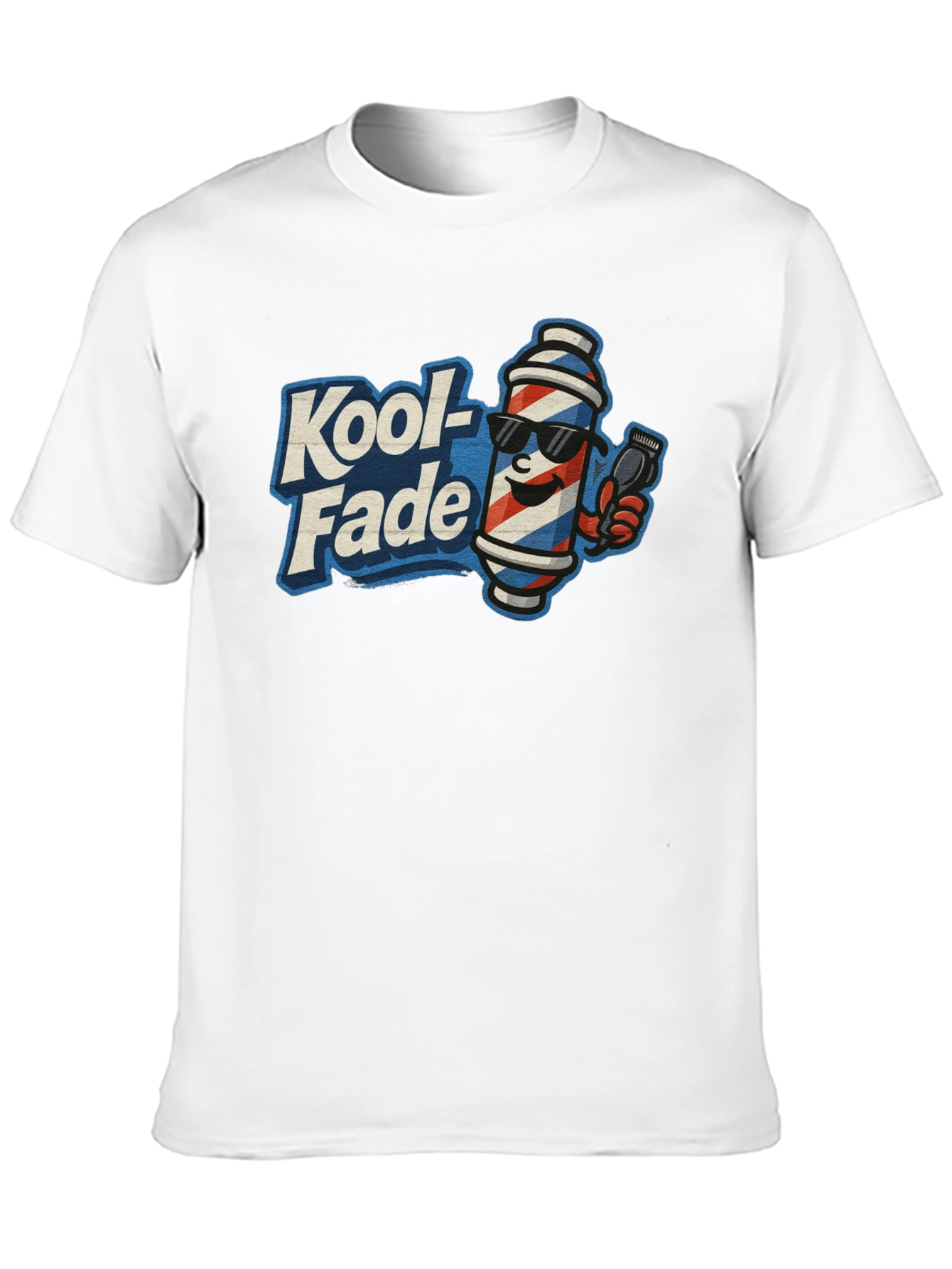 Kool-Fade Barber T-Shirt - Cool Barber Pole Design