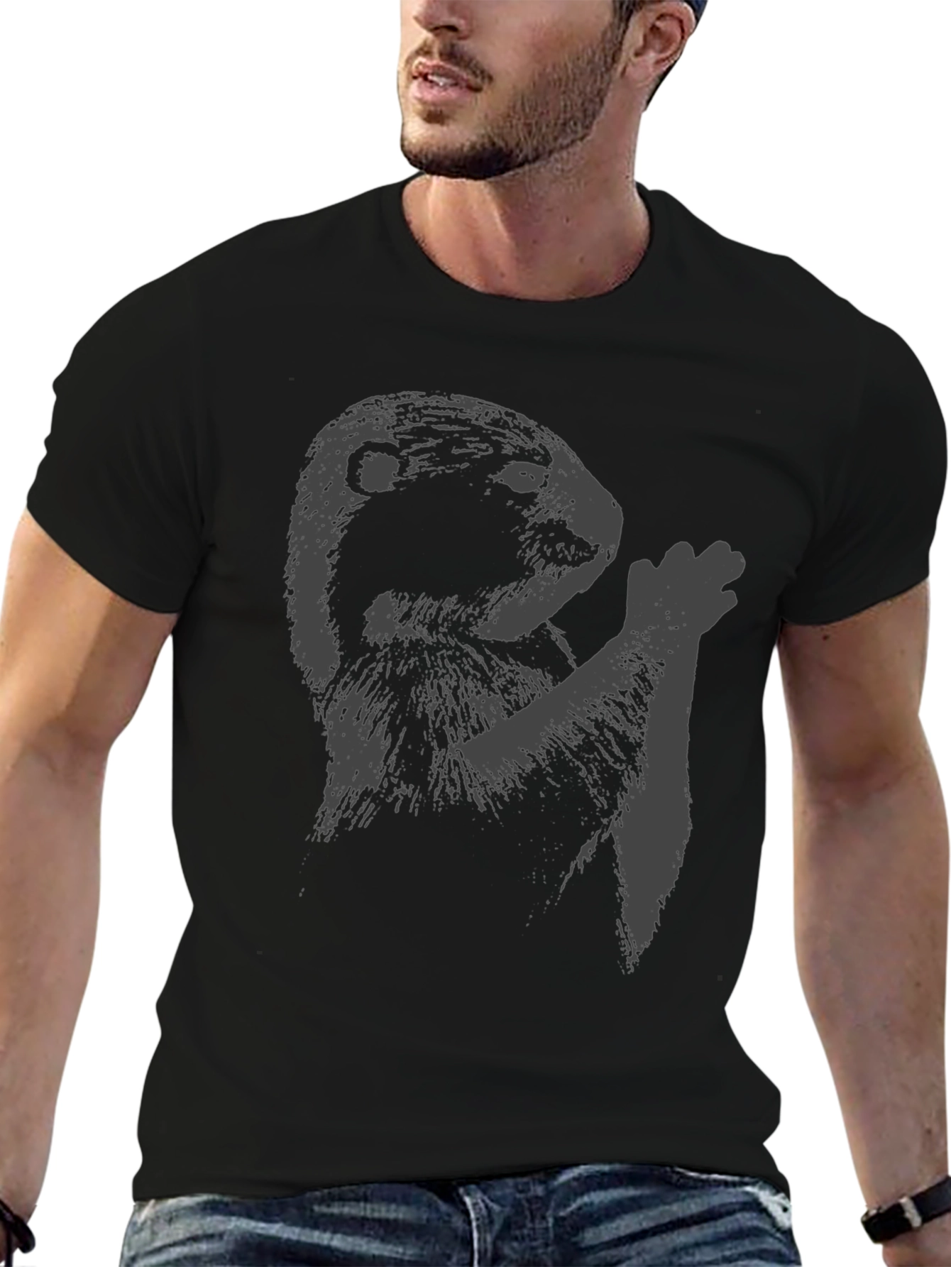 Groundhog Graphic Tee - Mens Black Crew Neck