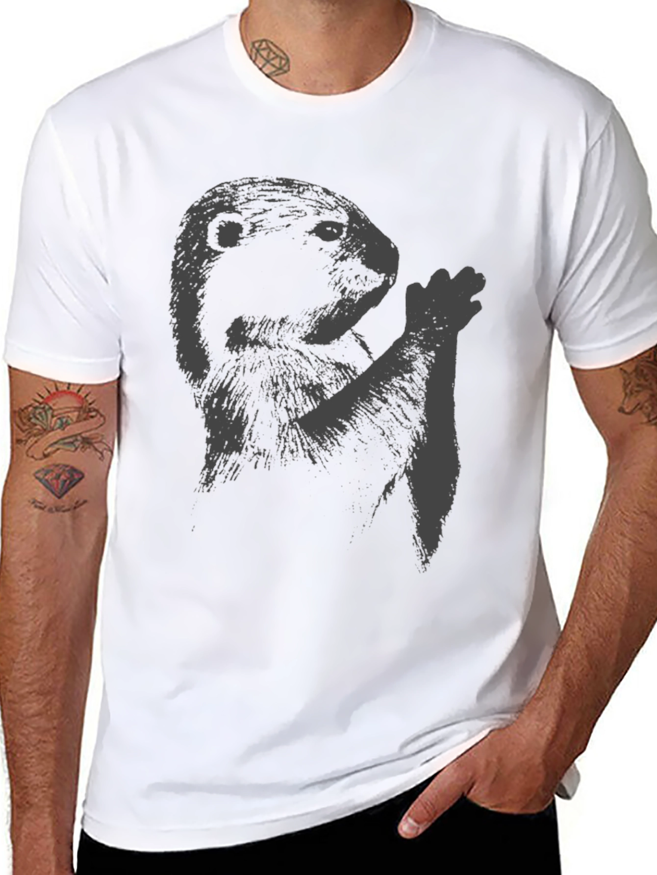 Groundhog Graphic Tee - Mens Black Crew Neck