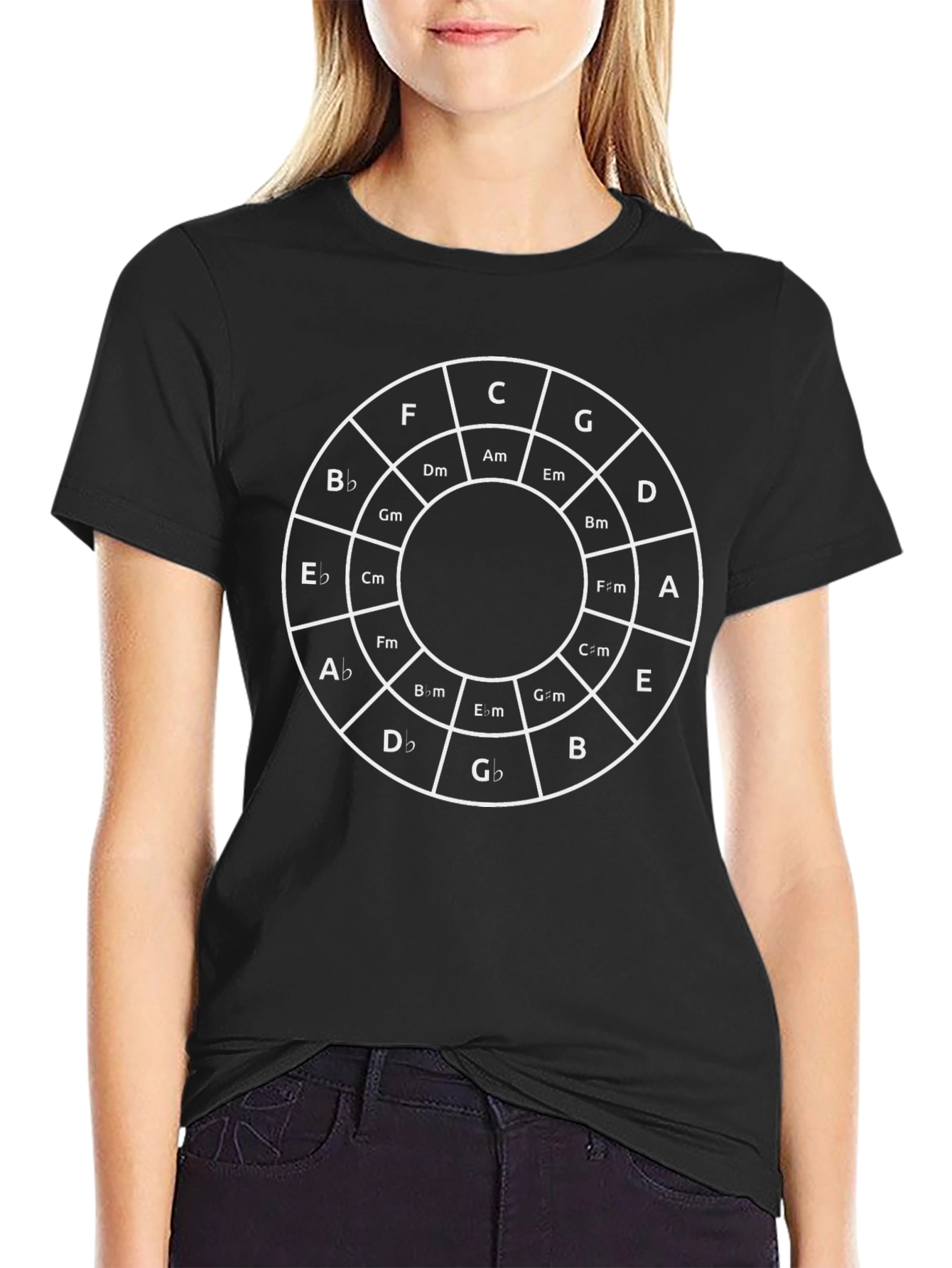 Circle of Fifths Music Theory Black T-Shirt