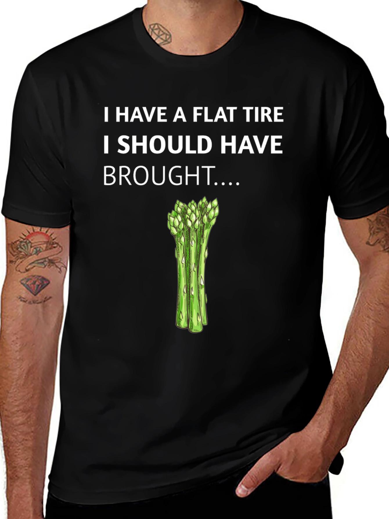 Flat Tire Asparagus T-Shirt Funny Graphic Tee