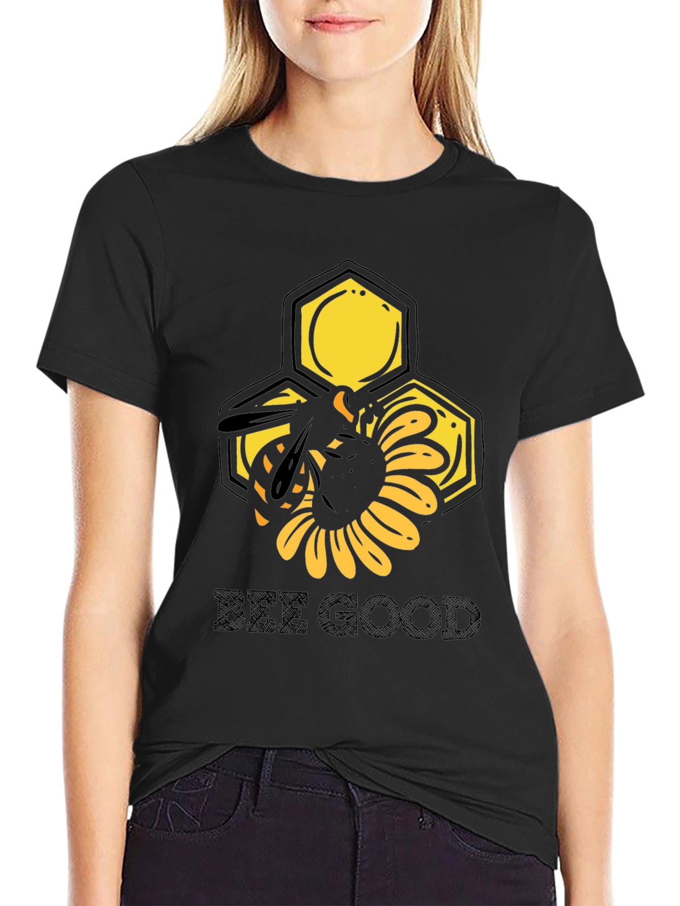 Bee Good Graphic Tee - Black Cotton T-Shirt