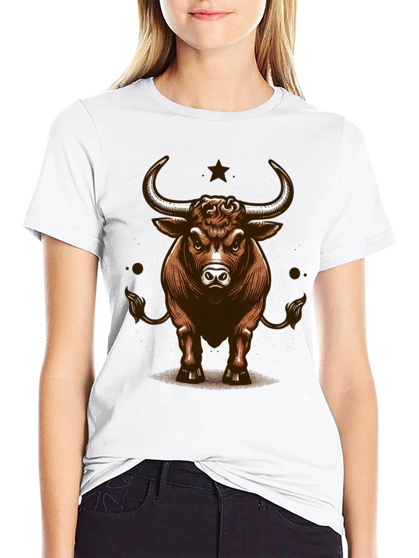 Bull Graphic Tee - Fierce Animal Print Shirt