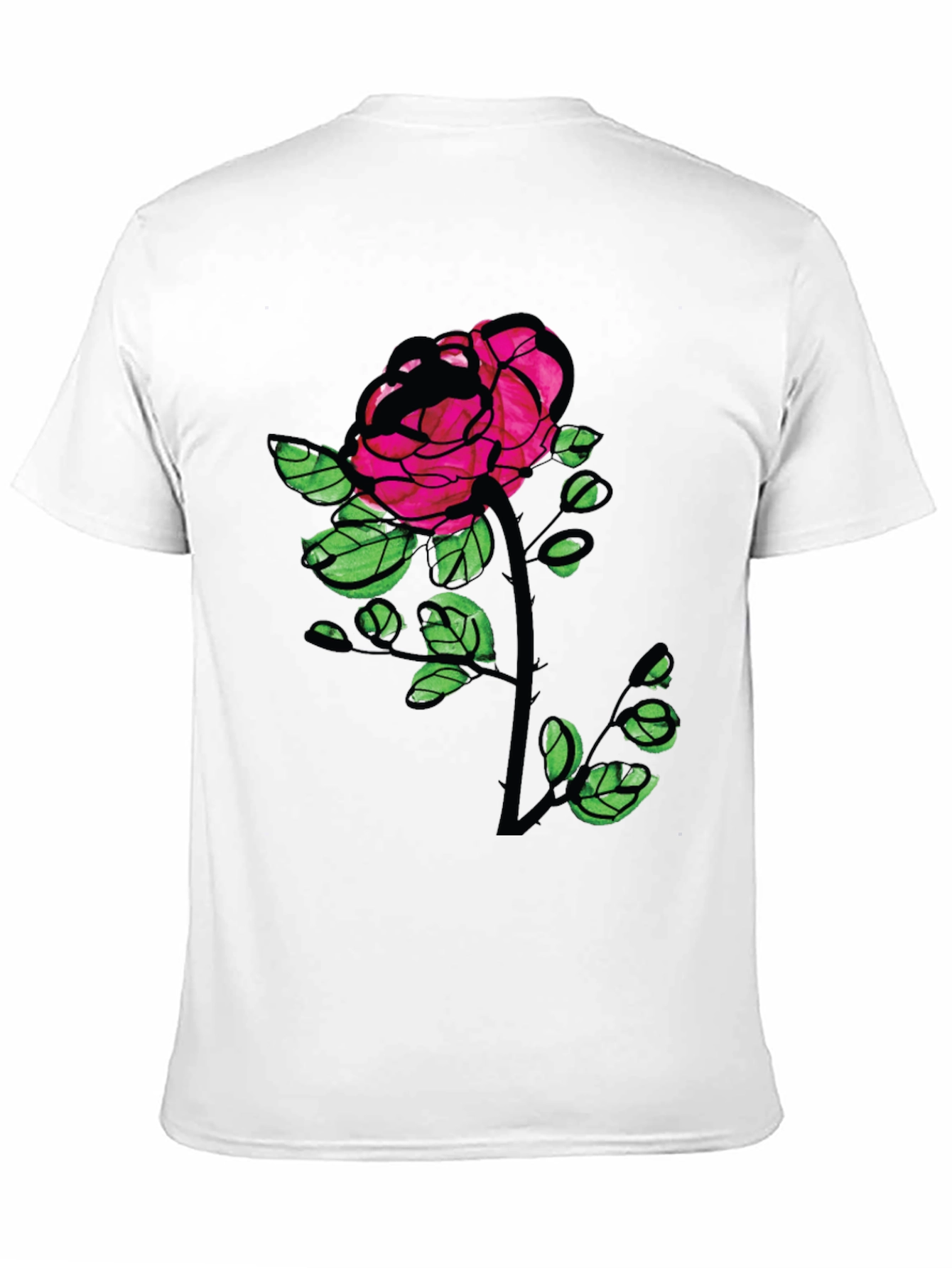 Black Rose Graphic Tee - Bold Floral T-Shirt