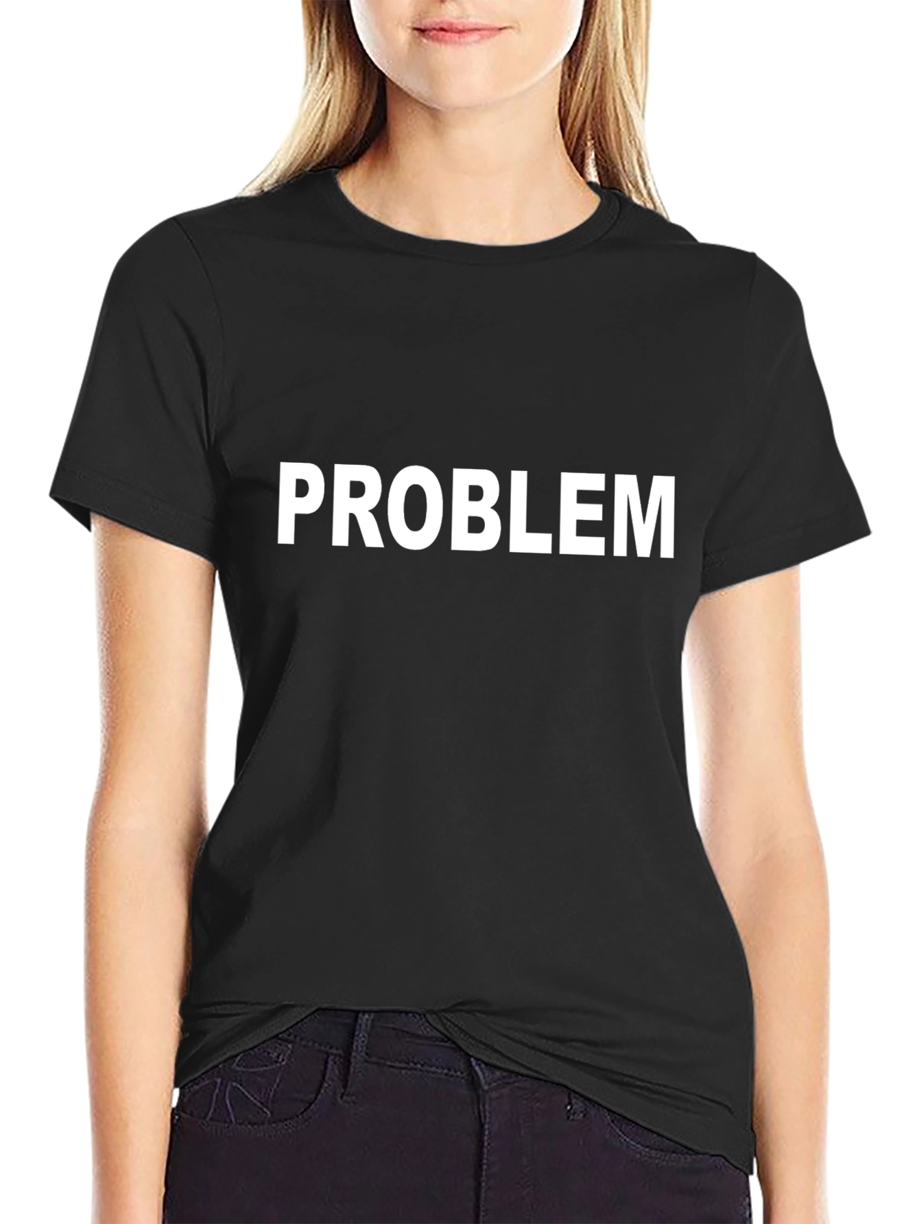Problem T-Shirt - Mens Black Crew Neck Tee