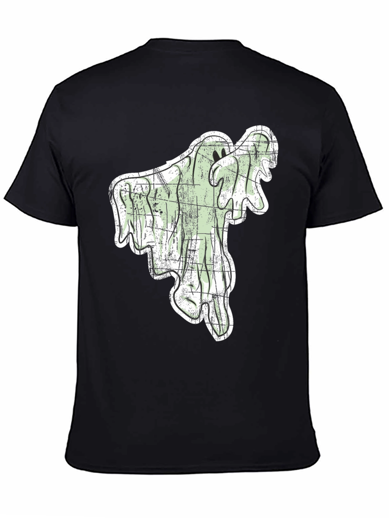 Spooky Season Ghost Graphic Tee - Black
