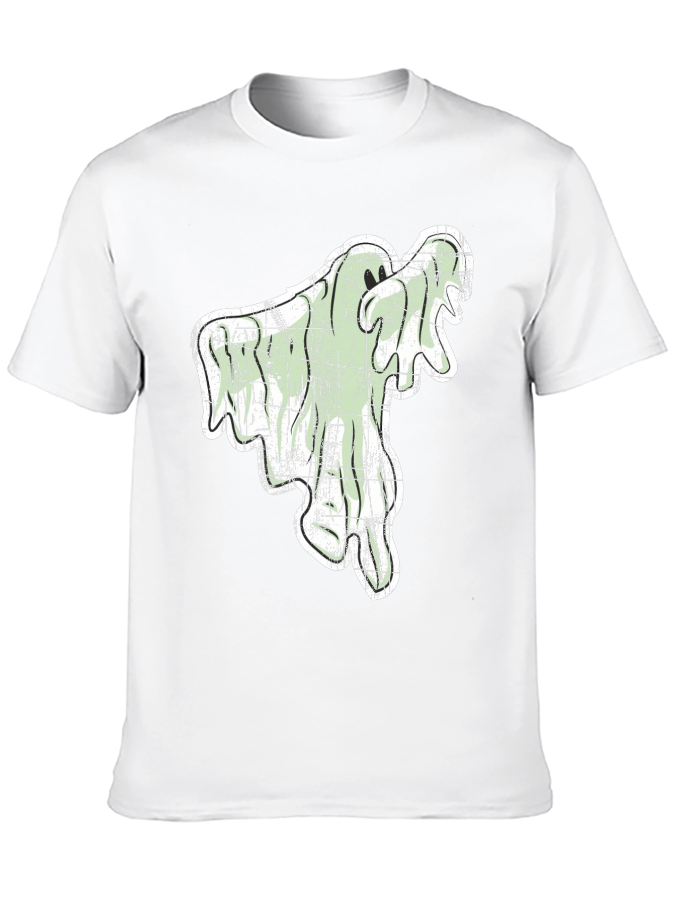 Spooky Season Ghost Graphic Tee - Black