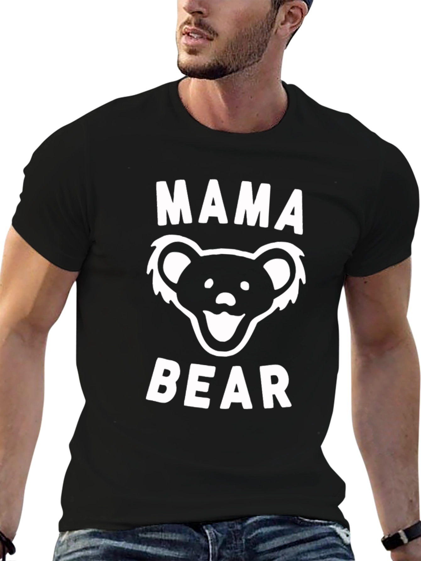 Mama Bear Graphic T-Shirt - Black Cotton Tee