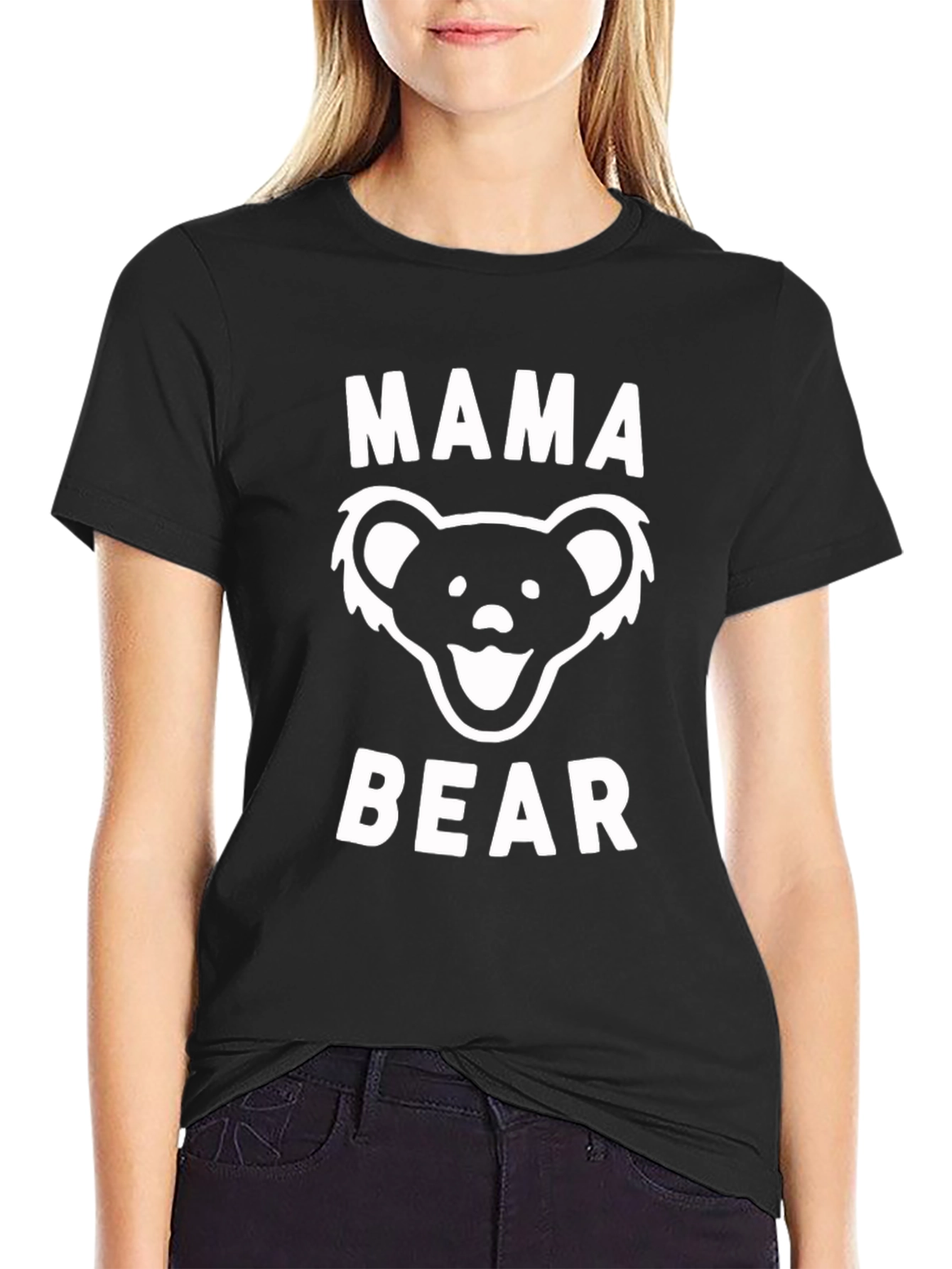 Mama Bear Graphic T-Shirt - Black Cotton Tee