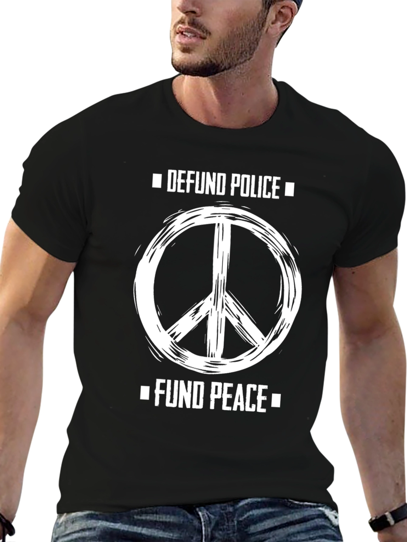 Defund Police Fund Peace Graphic T-Shirt