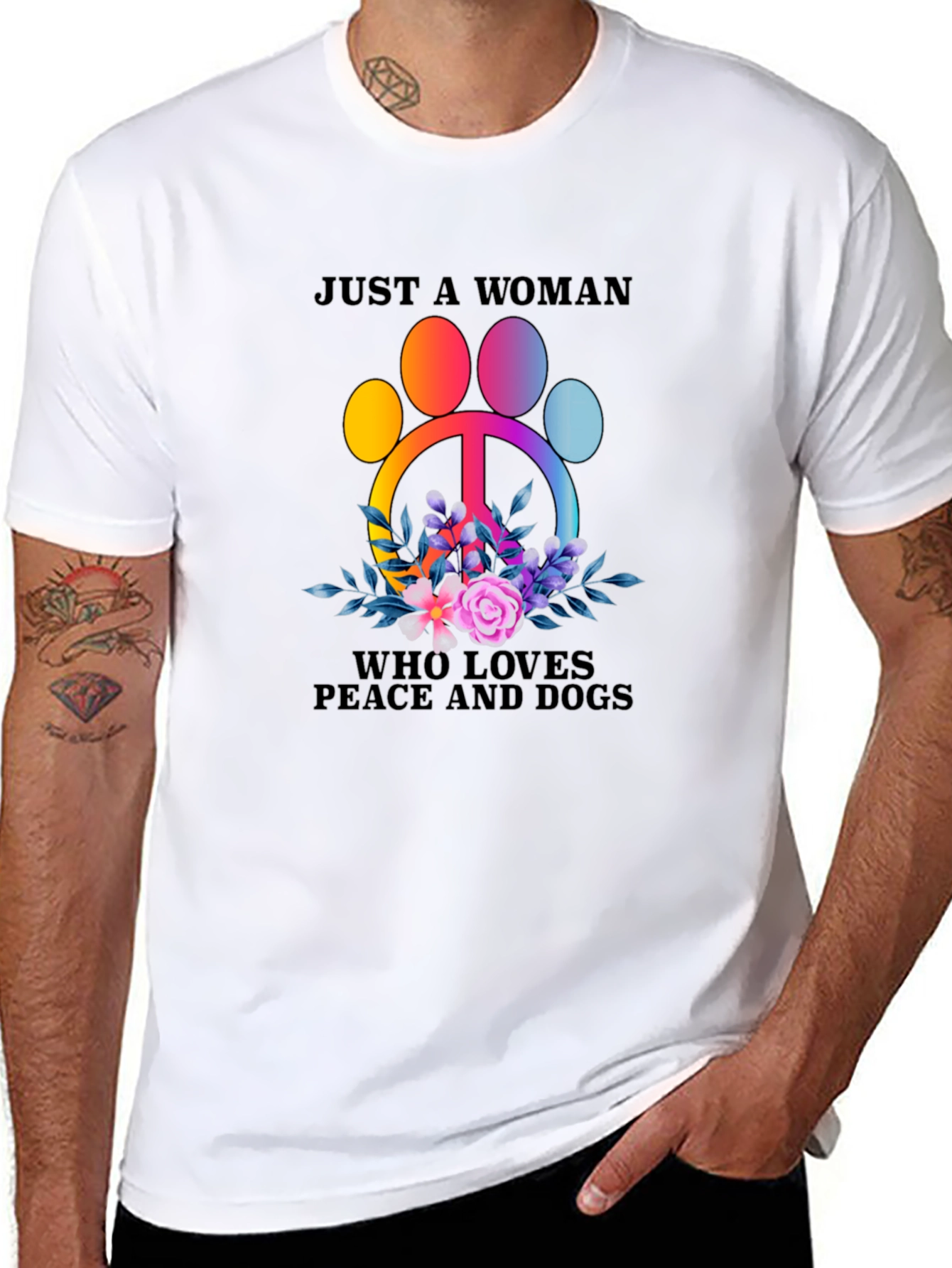Peace Love Dogs T-Shirt - Womens Graphic Tee