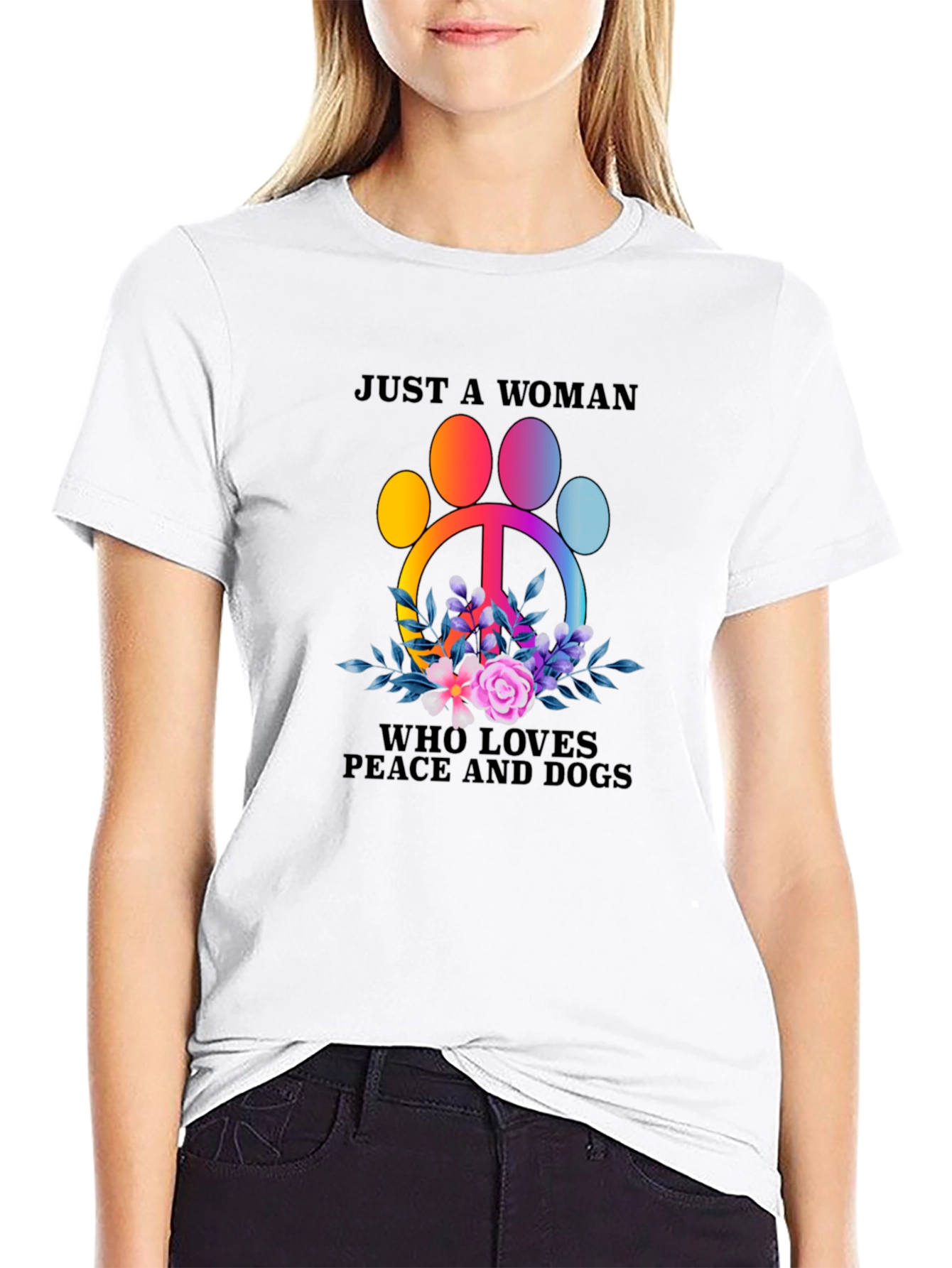 Peace Love Dogs T-Shirt - Womens Graphic Tee