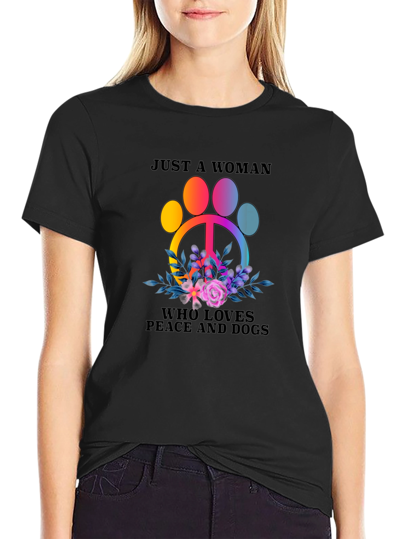 Peace Love Dogs T-Shirt - Womens Graphic Tee