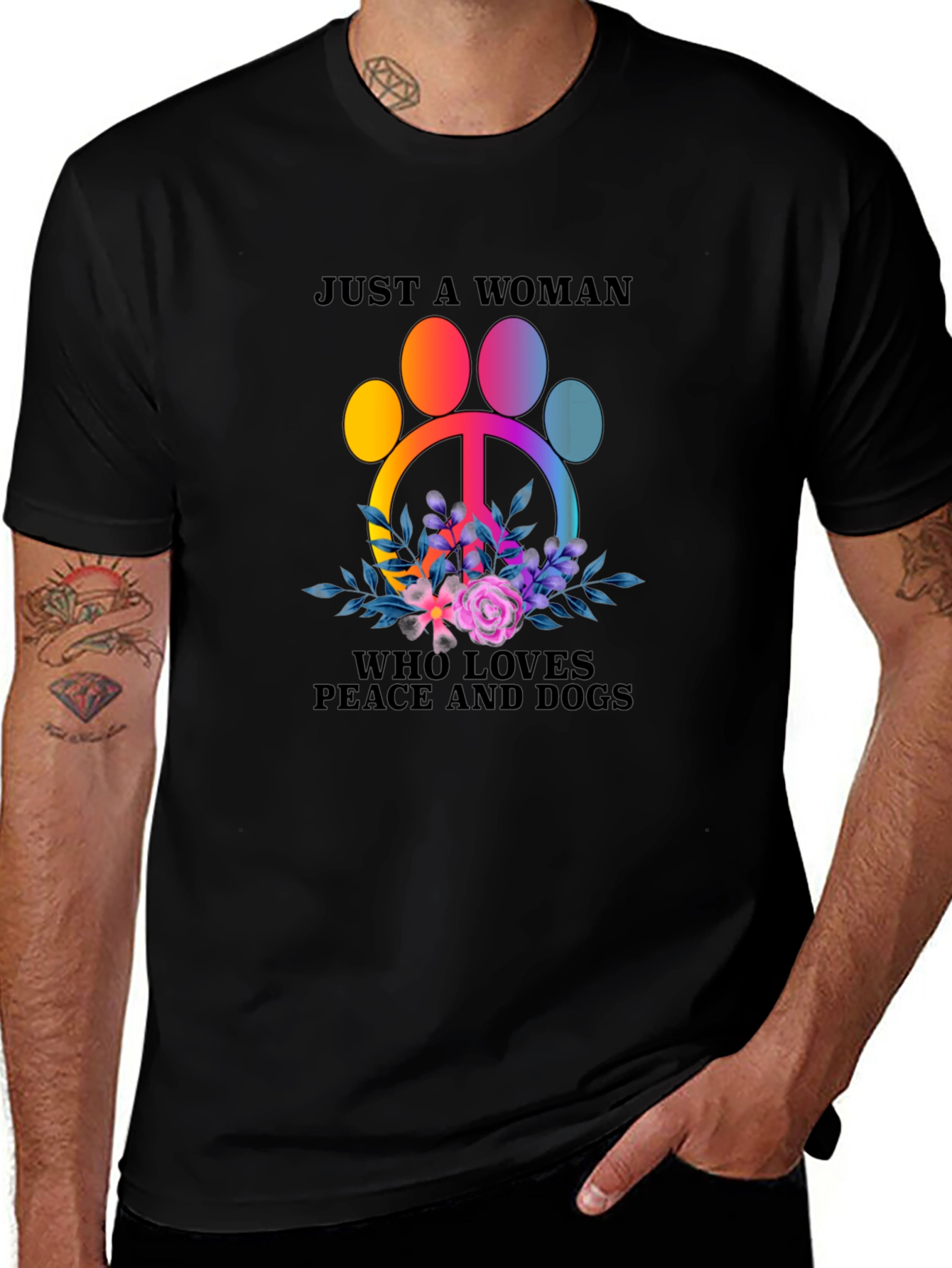 Peace Love Dogs T-Shirt - Womens Graphic Tee