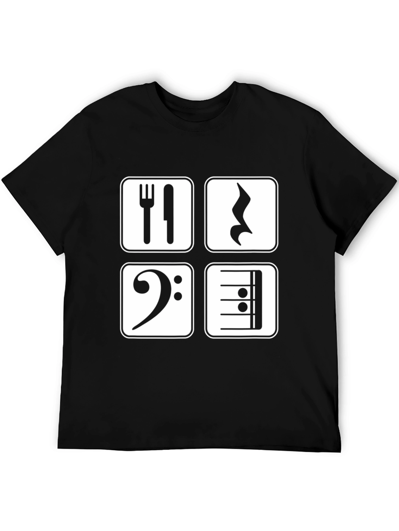 Music Lovers Apparel: Eat Sleep Music Repeat Black T-Shirt