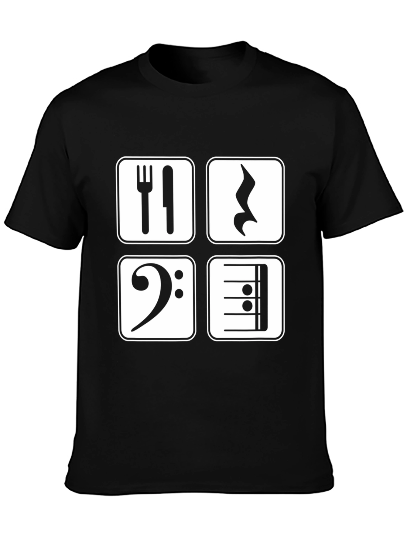 Music Lovers Apparel: Eat Sleep Music Repeat Black T-Shirt